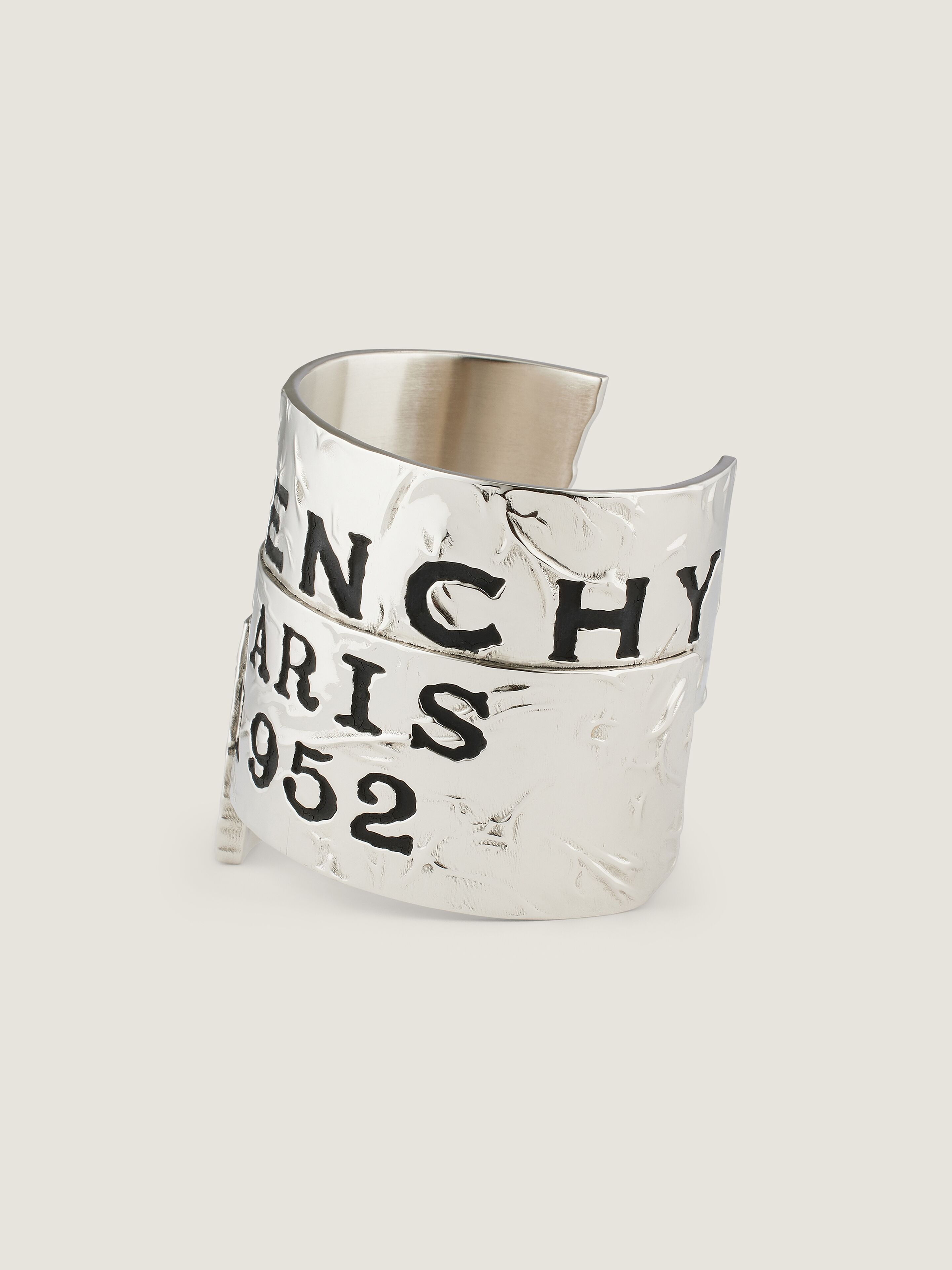 Givenchy Tape cuff in metal and enamel in - antic silvery