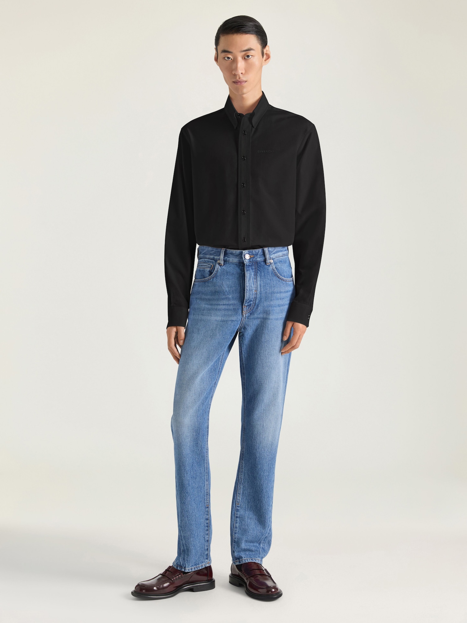givenchy black dress shirt Givenchy - Zipped Shirt With 4G Detail - Black - Polyester - Men