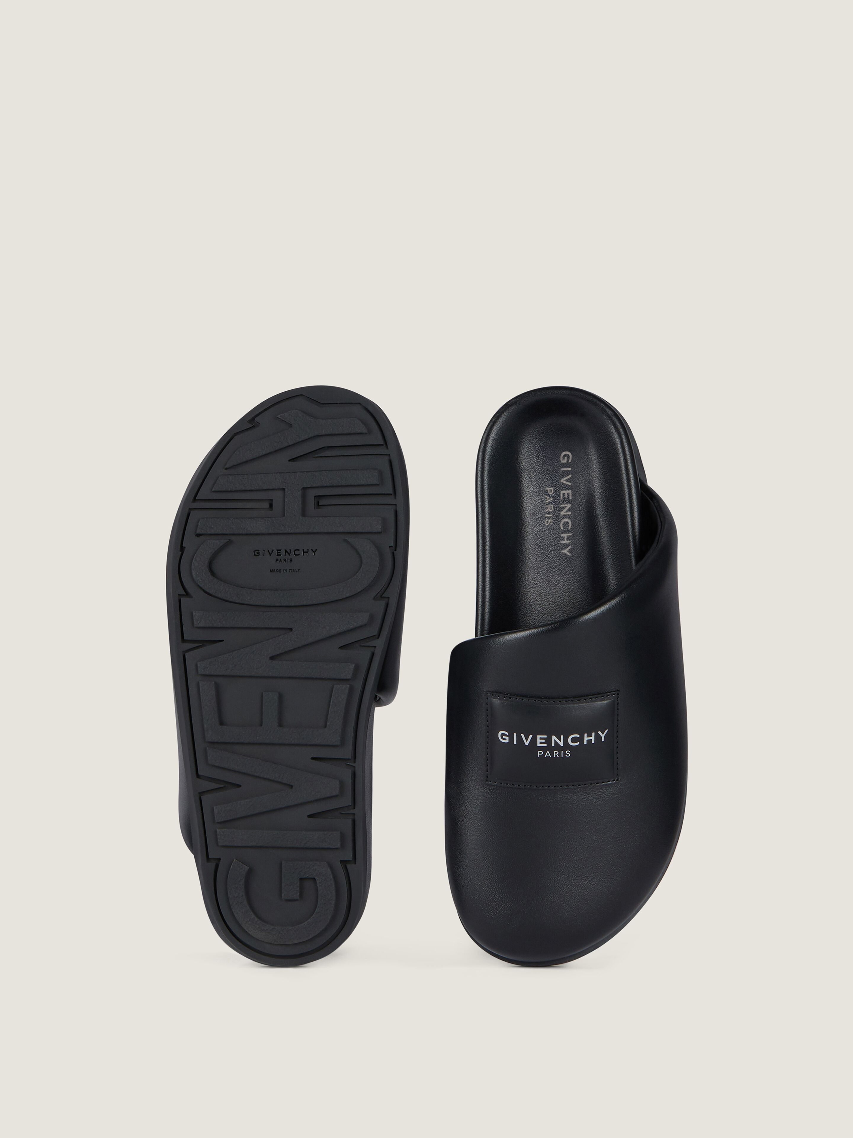 Label flat mules in nappa leather - black in - black - BE30AKE2GB