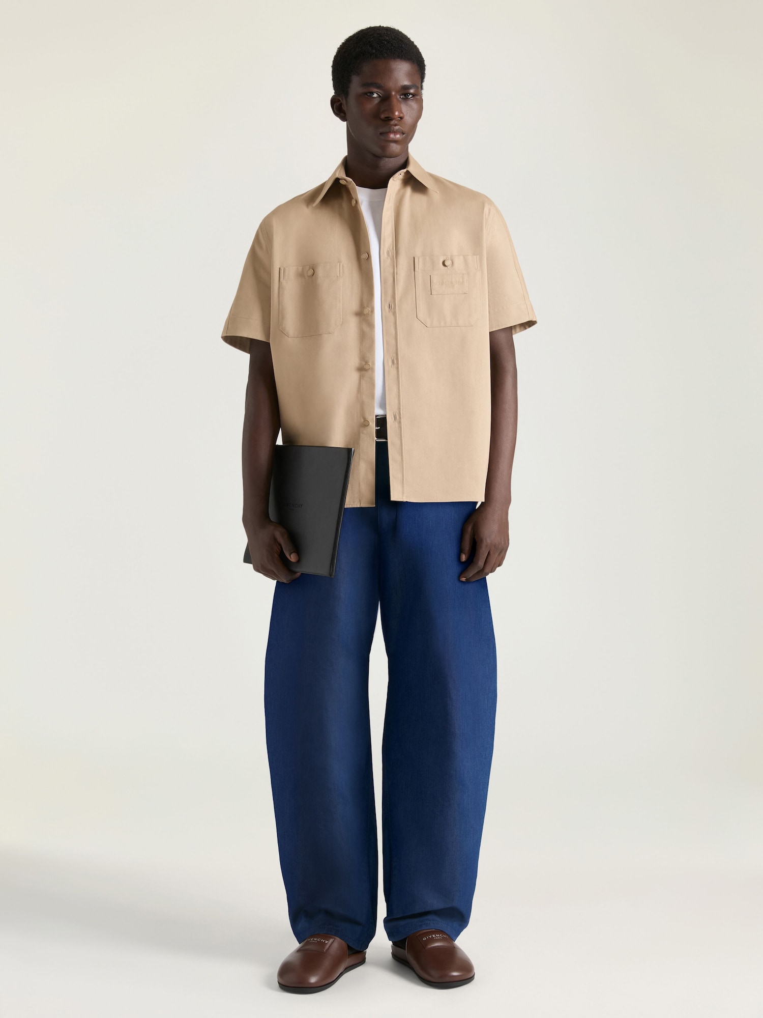 Couture Seam indigo blue jeans with GIVENCHY Stamp print