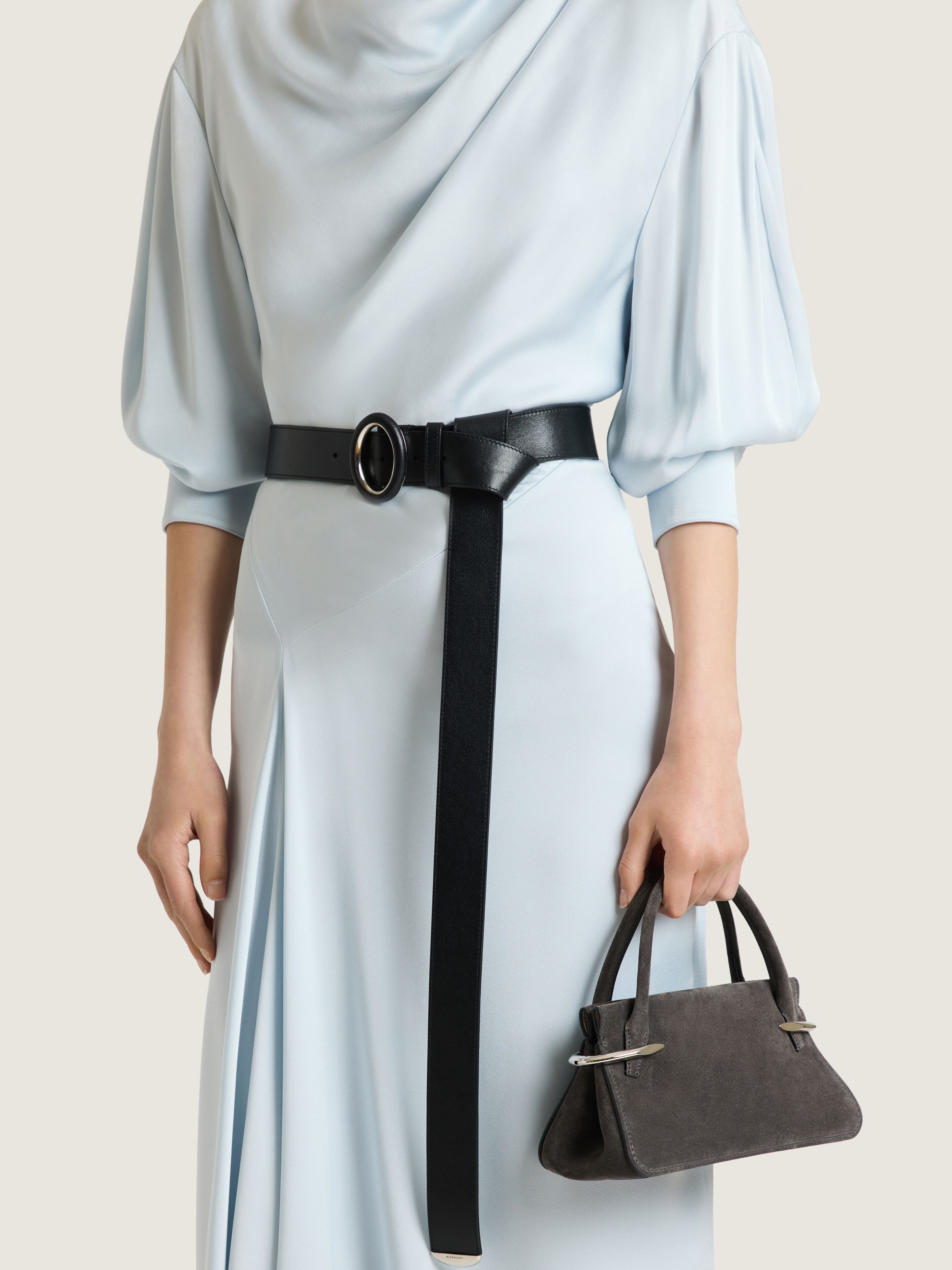 Mini Pinch bag in suede leather in - dark grey - BB515JB2L7-021