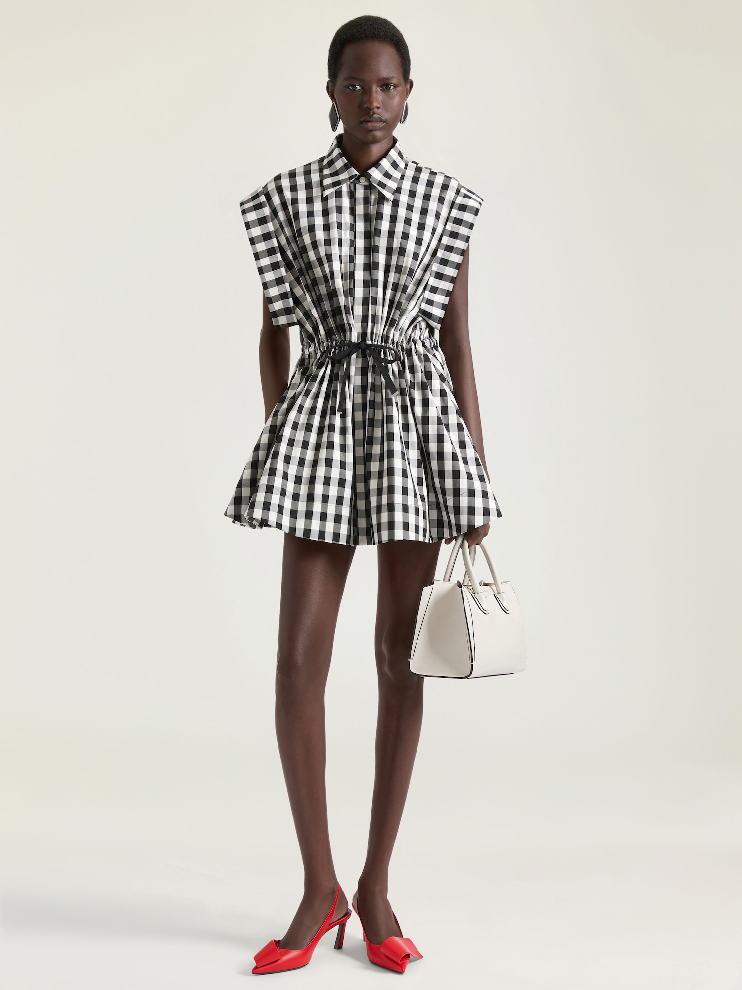 black and white checkered mini dress shirt in checked cotton in - black/white - BW22YB16B8-004 Slate & Black Mini wingtip just add your favourite Size:Extra Large (16)