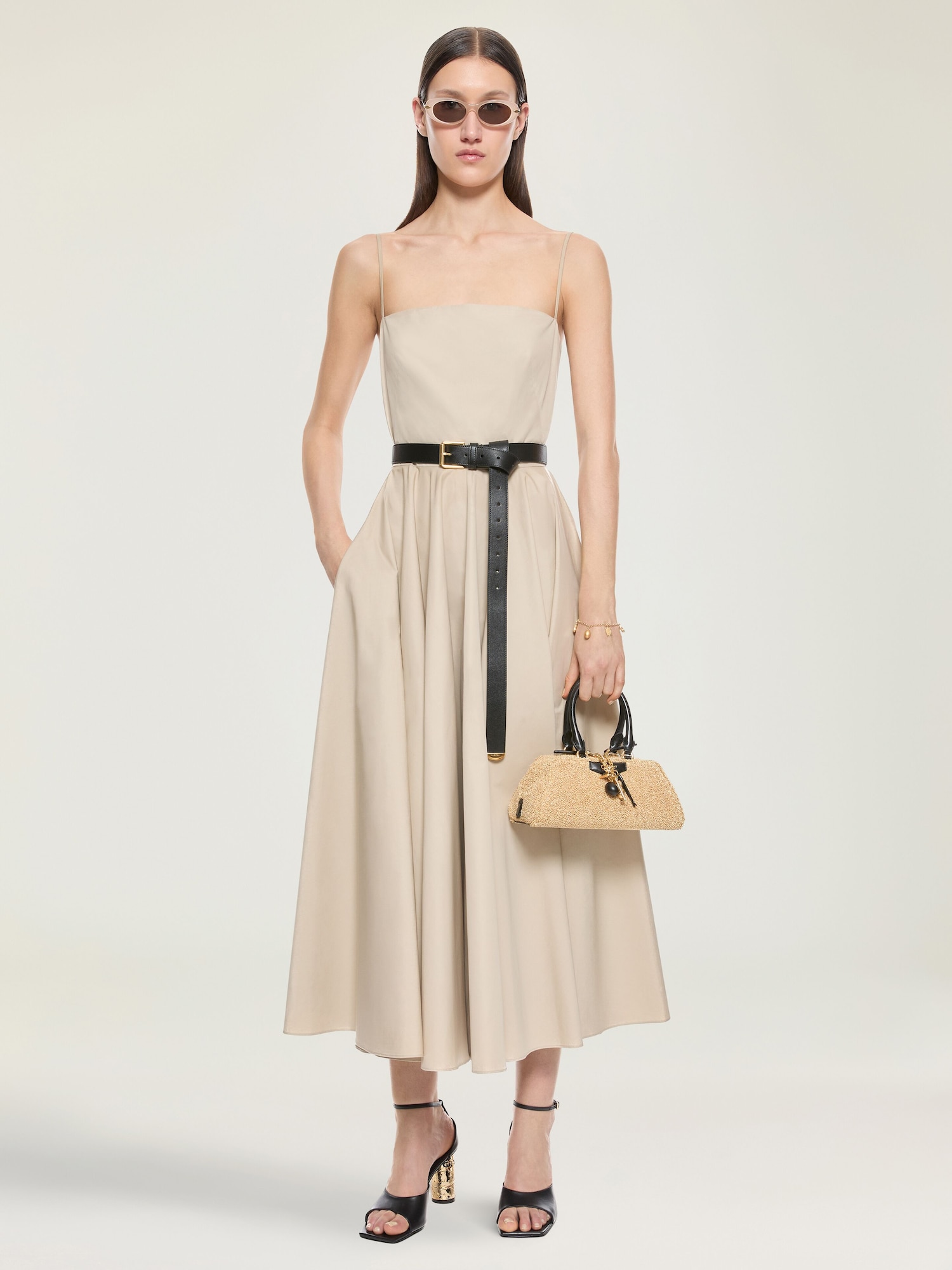 casual midi dress for women Women's V Neck Casual Boho Loose Midi Dress