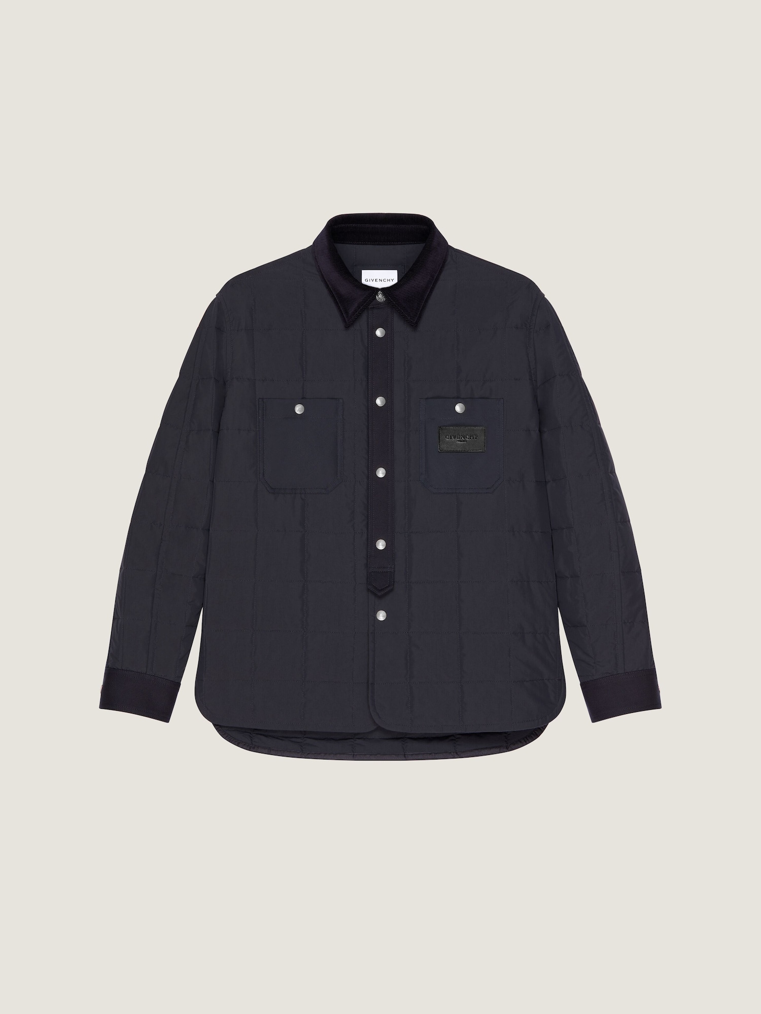 Couture Seam quilted overshirt GIVENCHY Paris patch