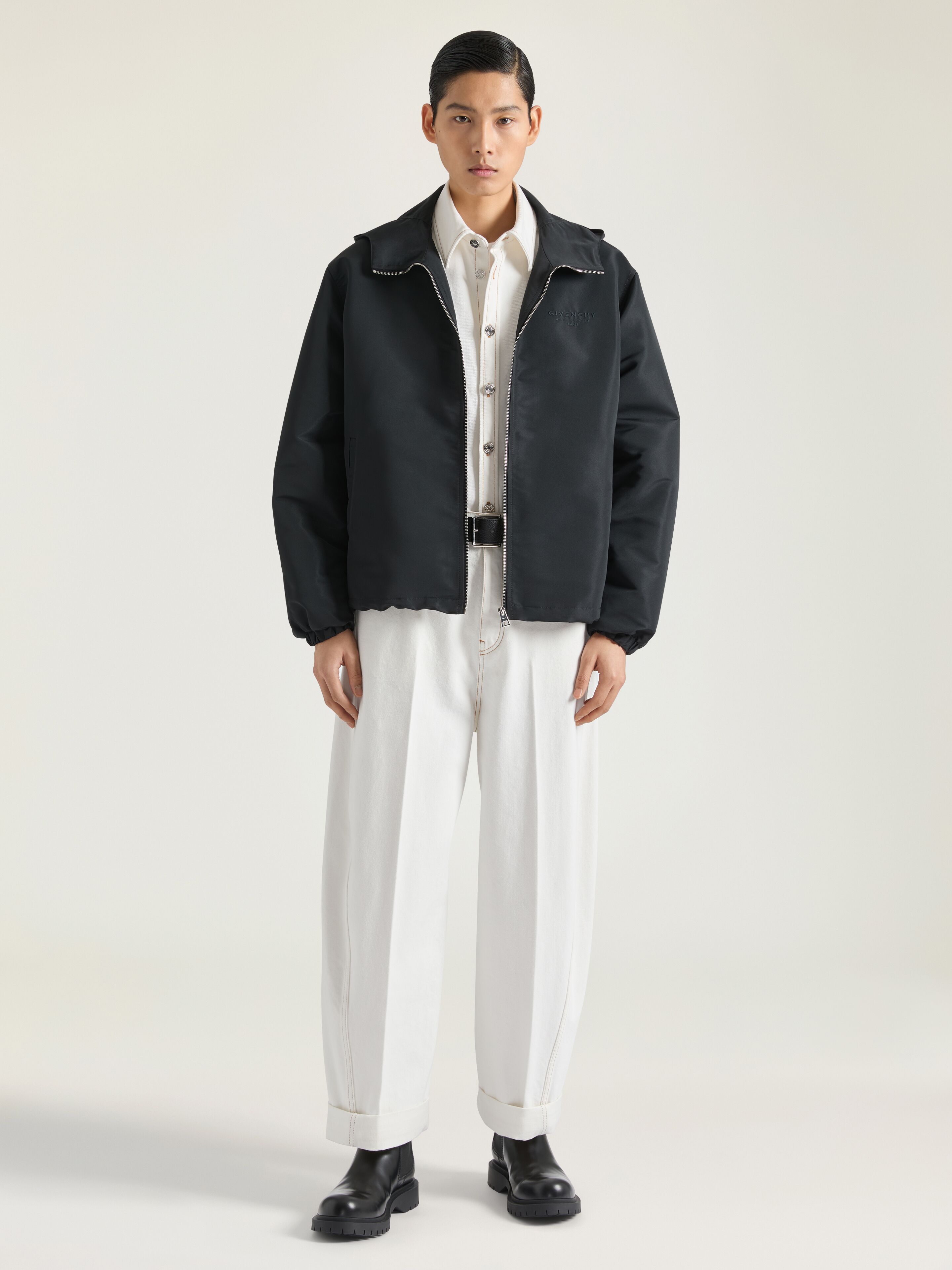 Windbreaker in polyfaille with GIVENCHY Stamp embroidery in