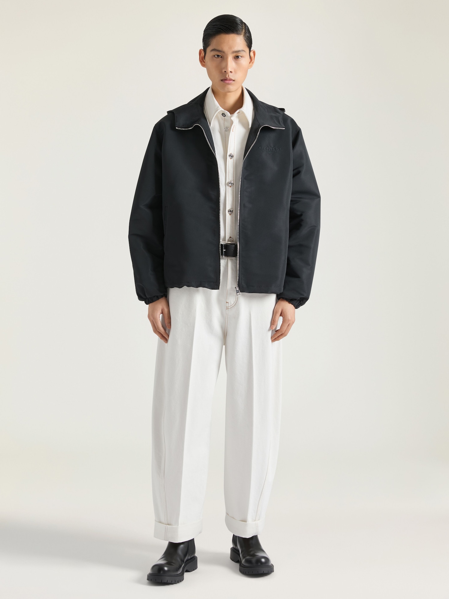 Windbreaker in polyfaille with Givenchy Stamp embroidery in 