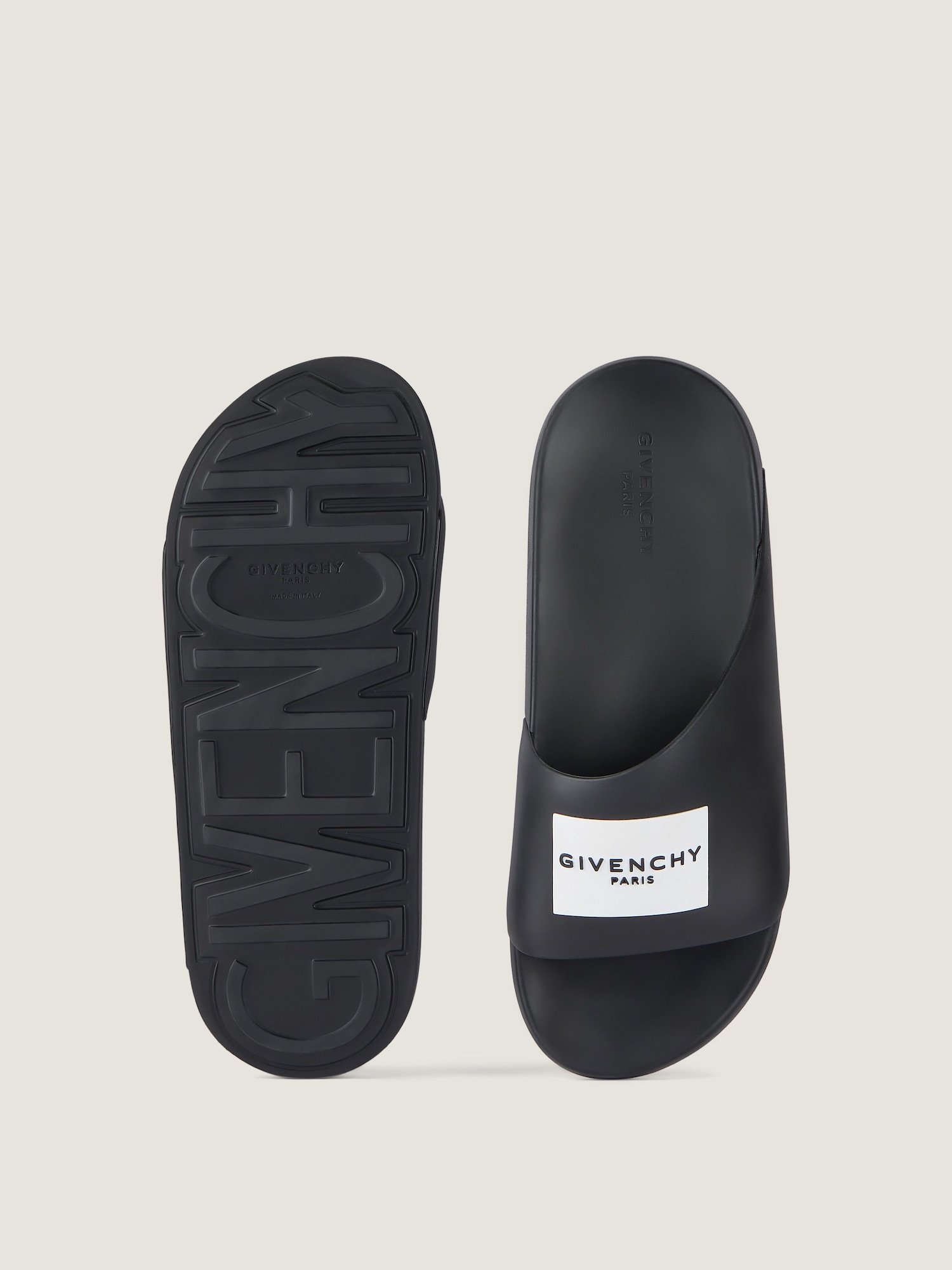 Label Slide mules in rubber in - black - BH302MH1XL-001 | Givenchy US display picture 1