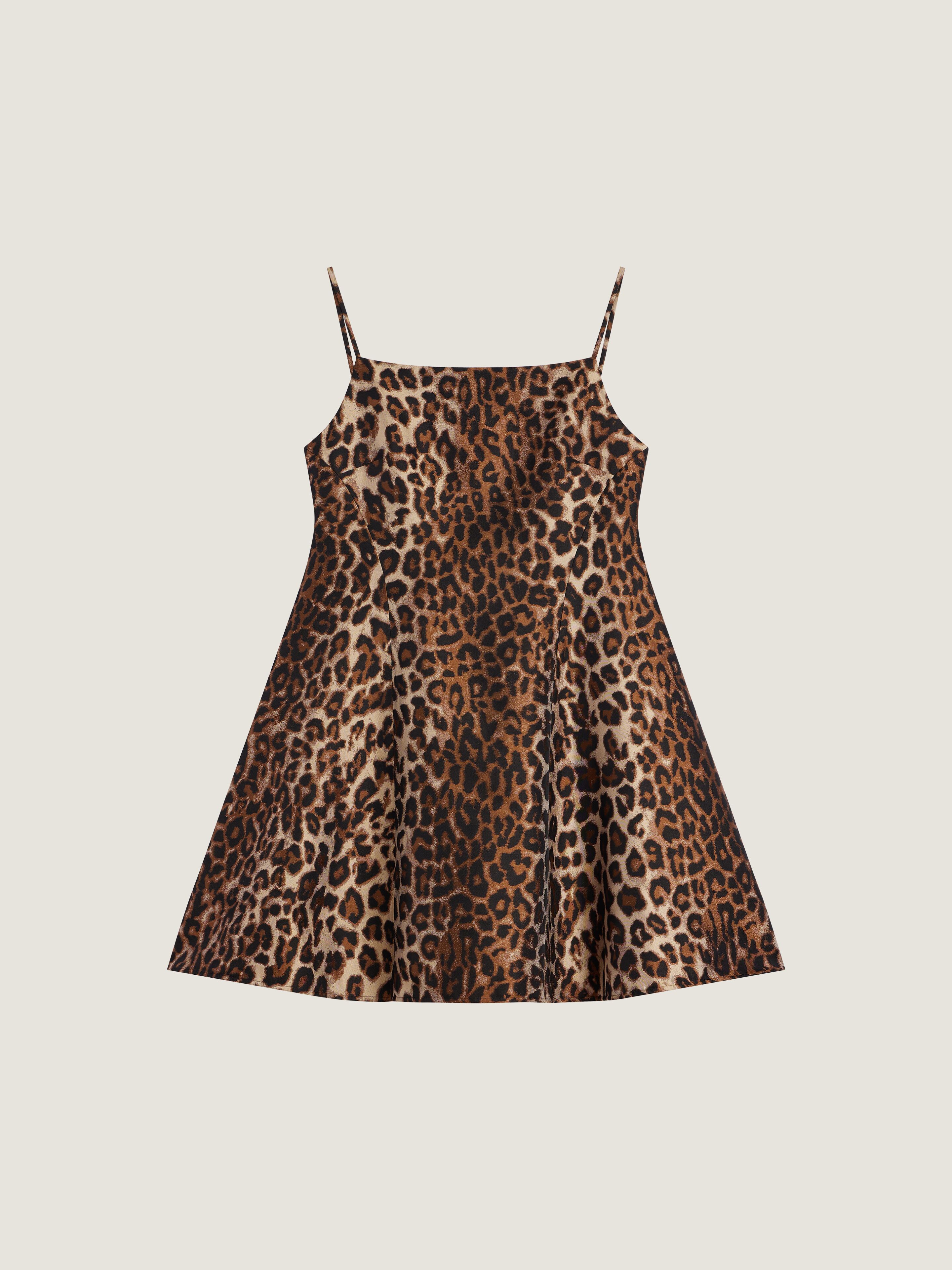 Givenchy Sliced Mini Dress In Leopard Jacquard In Brown