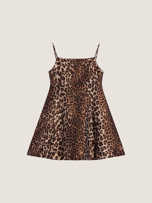 Mini robe Sliced en jacquard léopard