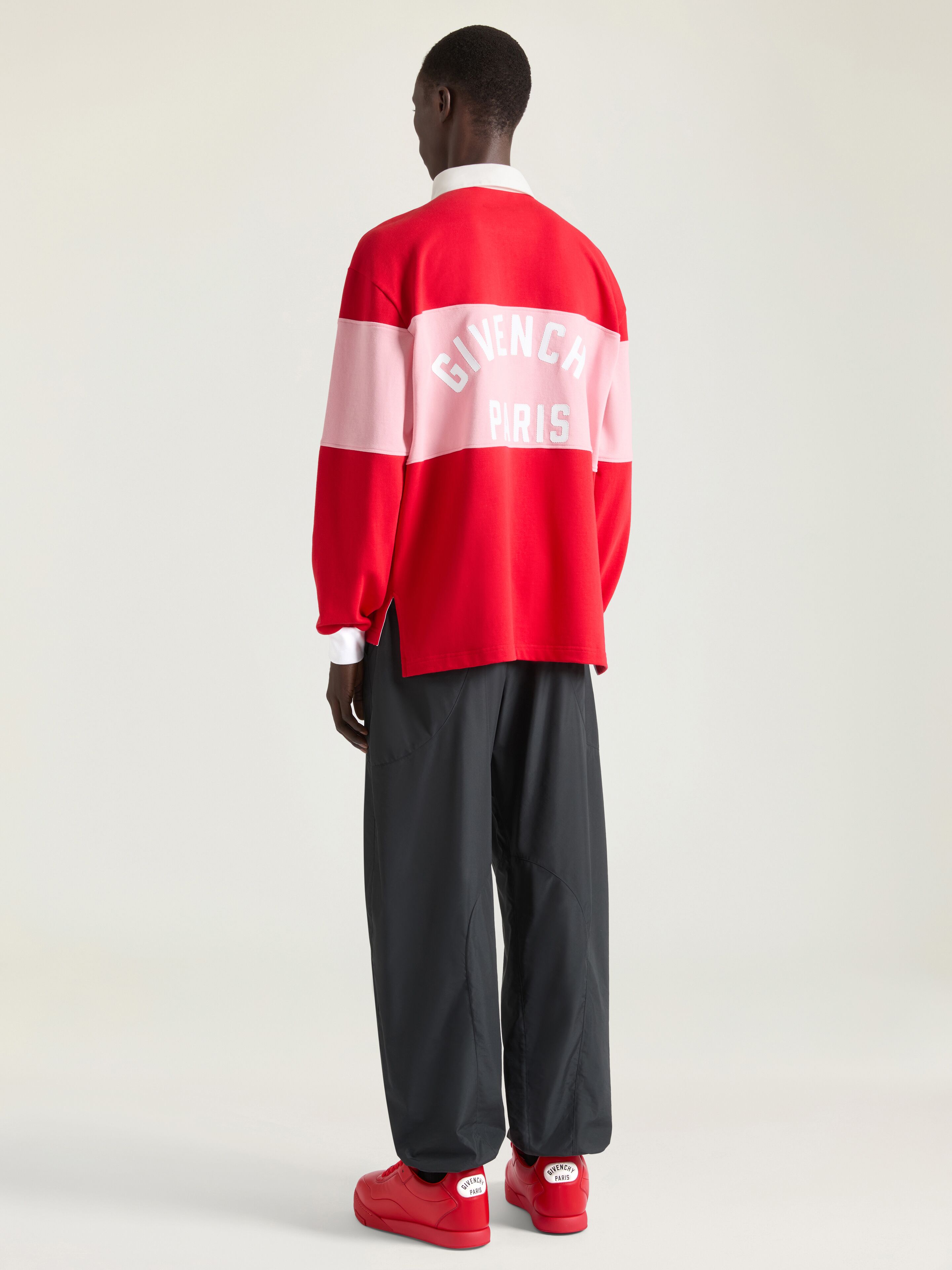 Bicolor polo in cotton with Givenchy Paris embroidery in - red