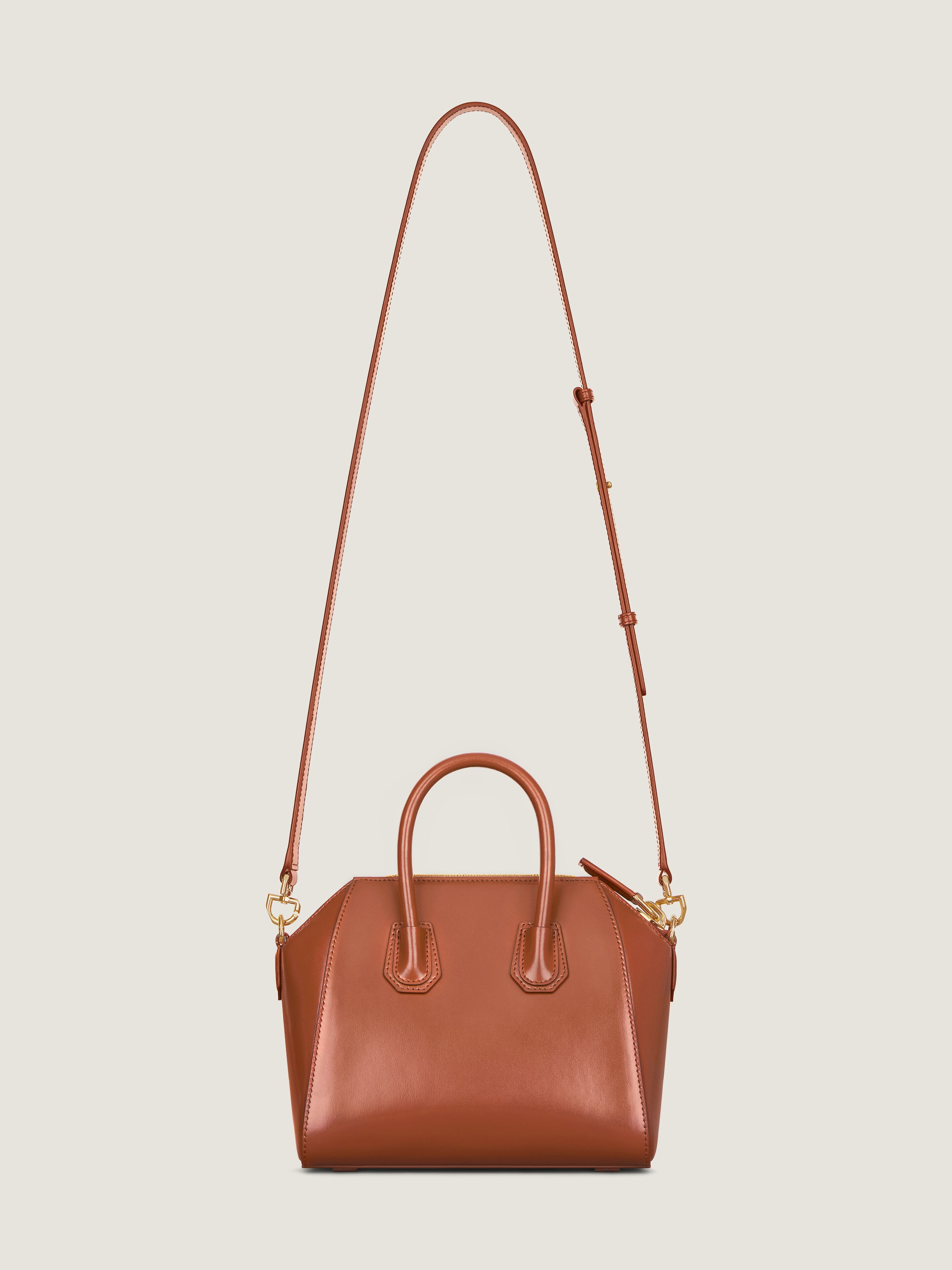 Mini Antigona bag in Box leather - caramel brown in - caramel