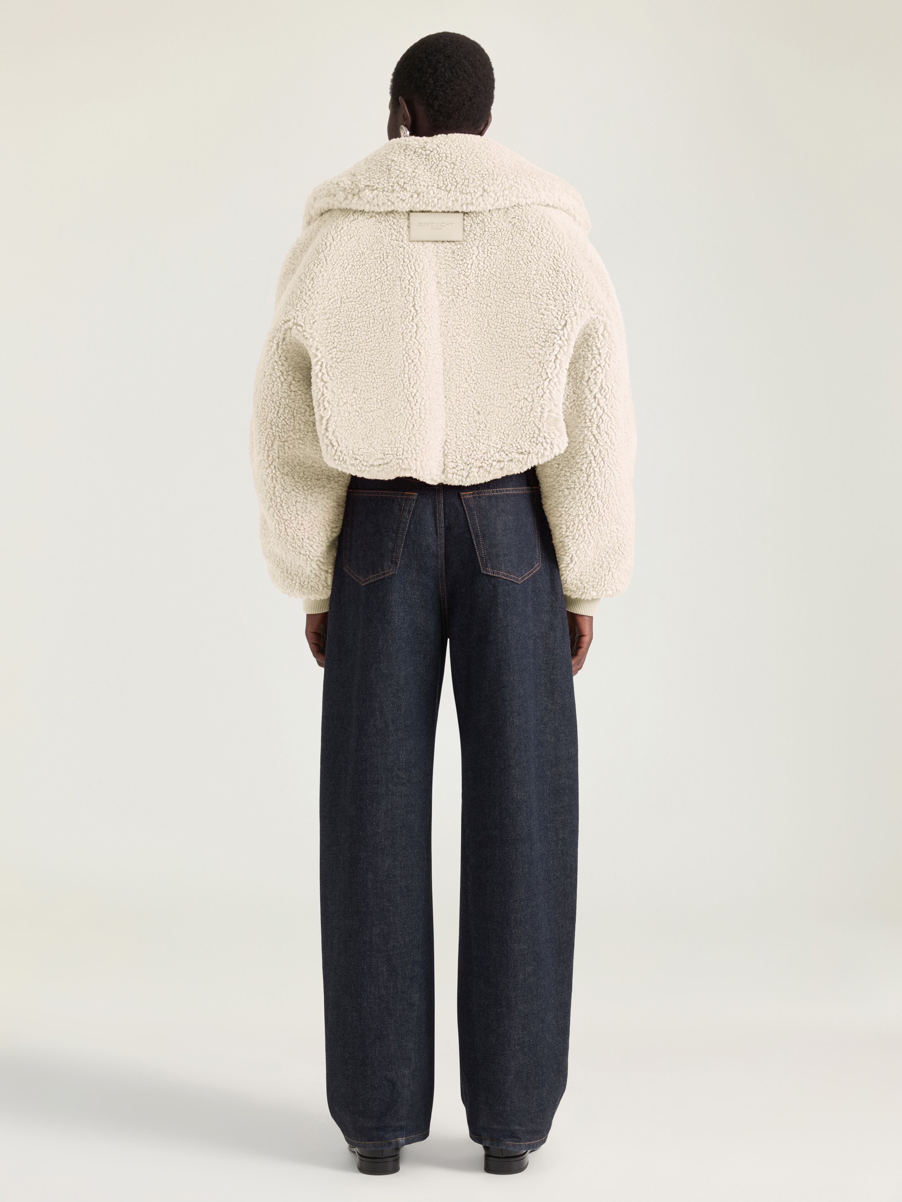 Cropped blouson in shearling effect in - natural - BW00UQ31B3-101