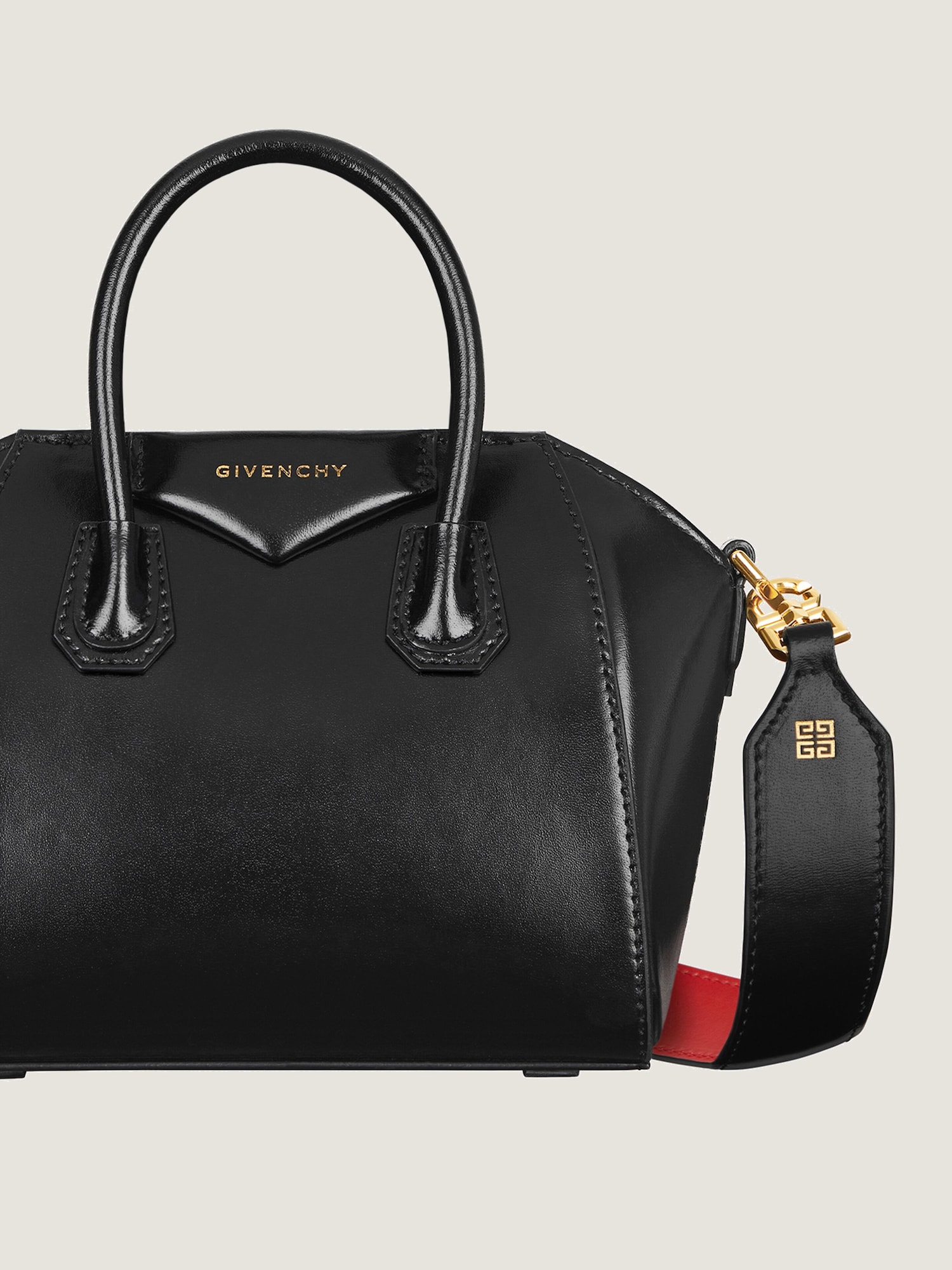 Antigona Toy bag in Box leather in black/red Givenchy DE