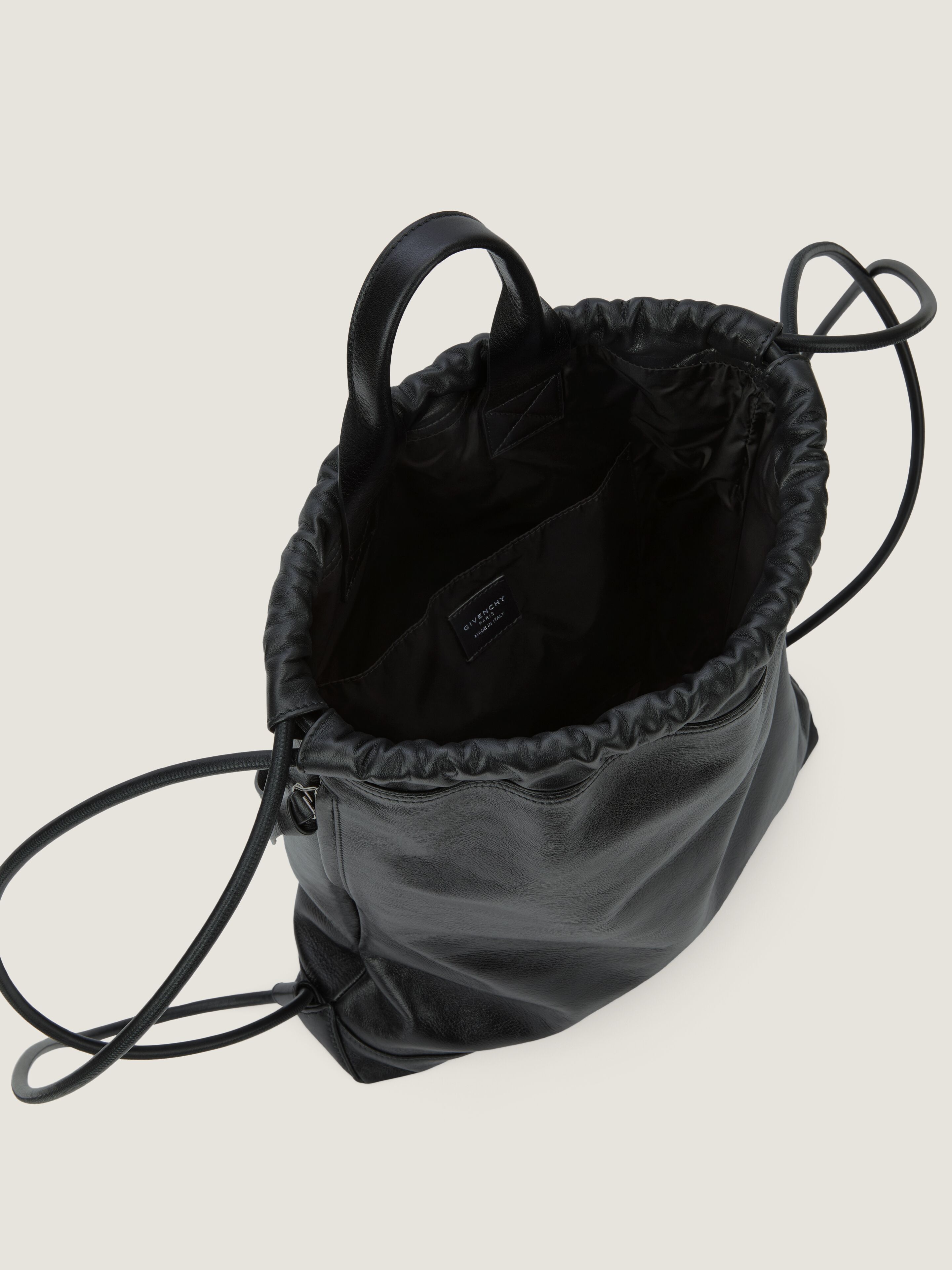Antigona Stamped backpack in grained shiny leather in - black