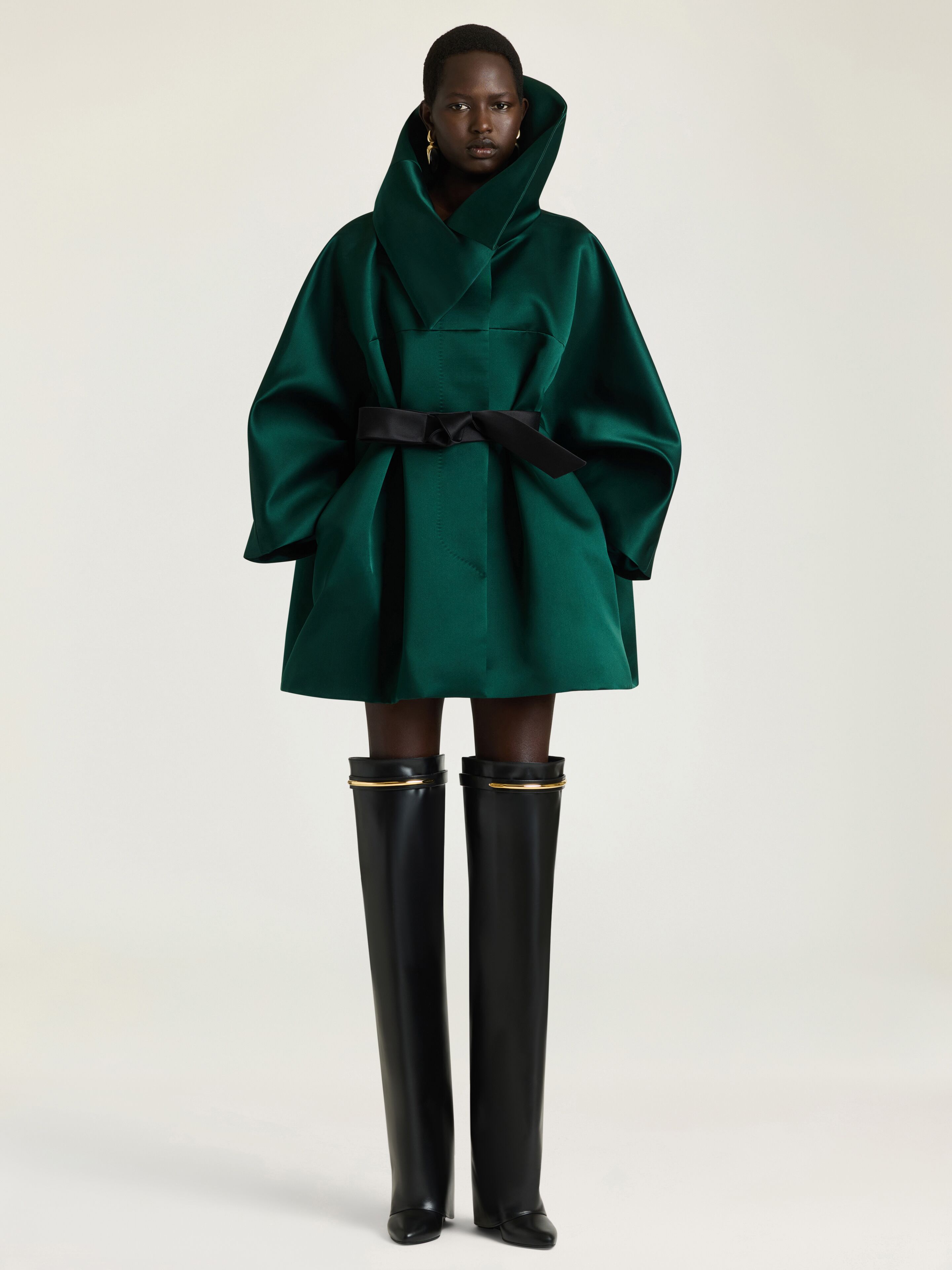 Short coat in satin in - green forest - BWC0GY1YG0-311 | Givenchy US Short coat in satin in - green forest - BWC0GY1YG0-311 | Givenchy US