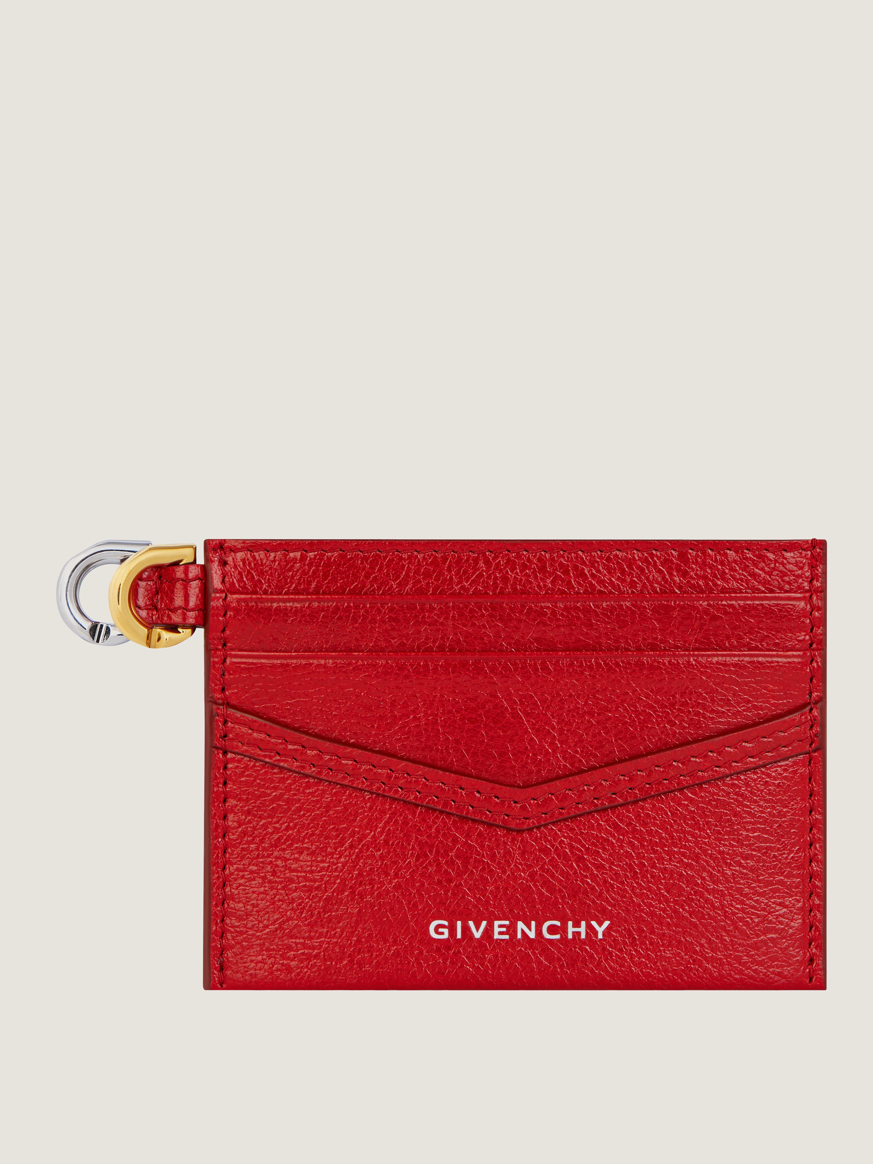 Voyou card holder in leather in - vermillon | Givenchy US
