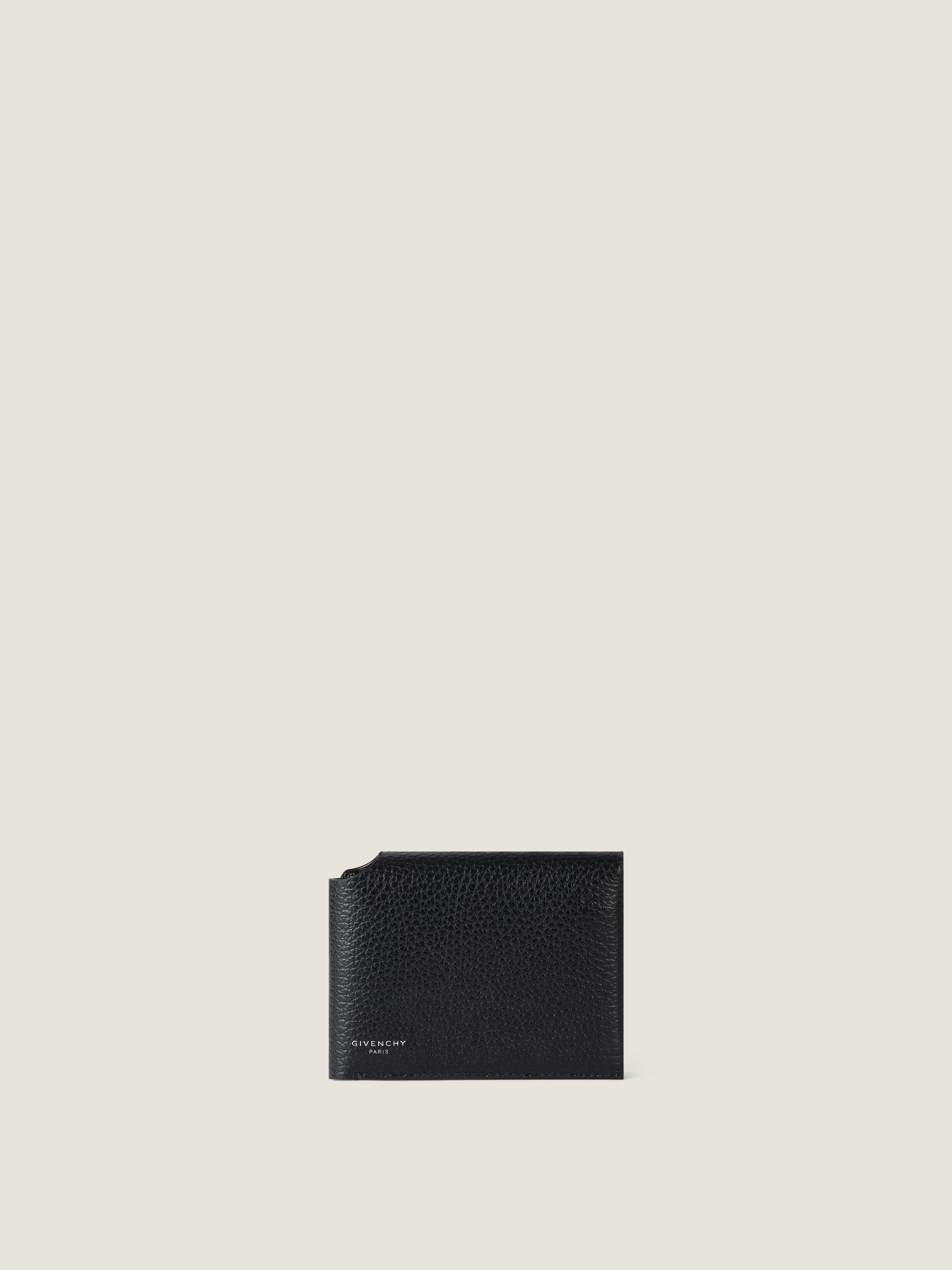 Givenchy Fold Wallet In Grained Leather In Black