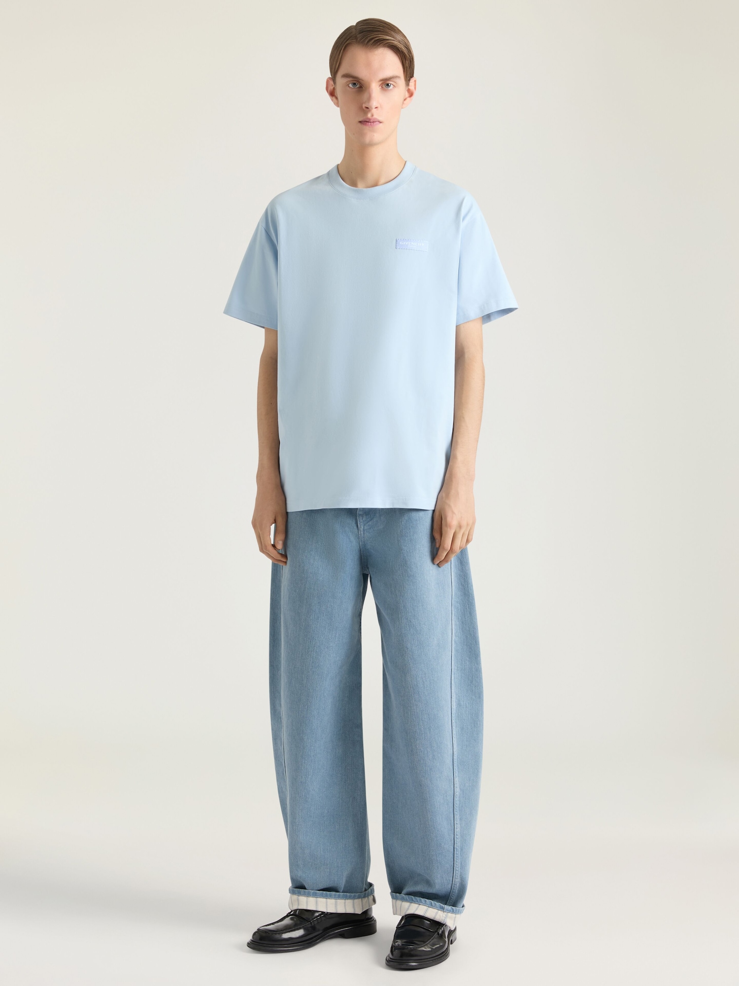 コットン GIVENCHY PARISグログラン Tシャツ - ライトブルー 