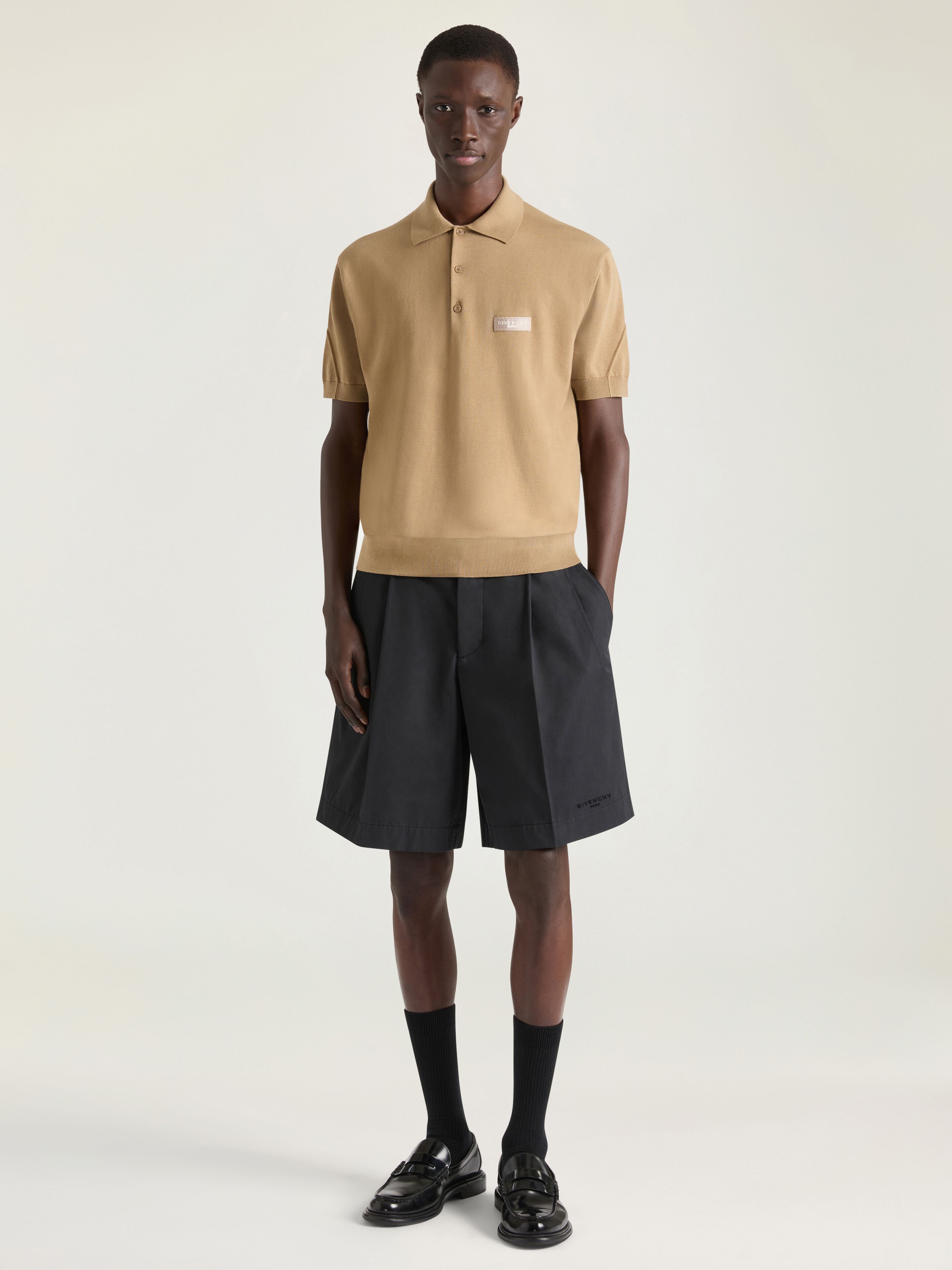 Couture Seam polo in cotton with gros grain detail | Givenchy ES