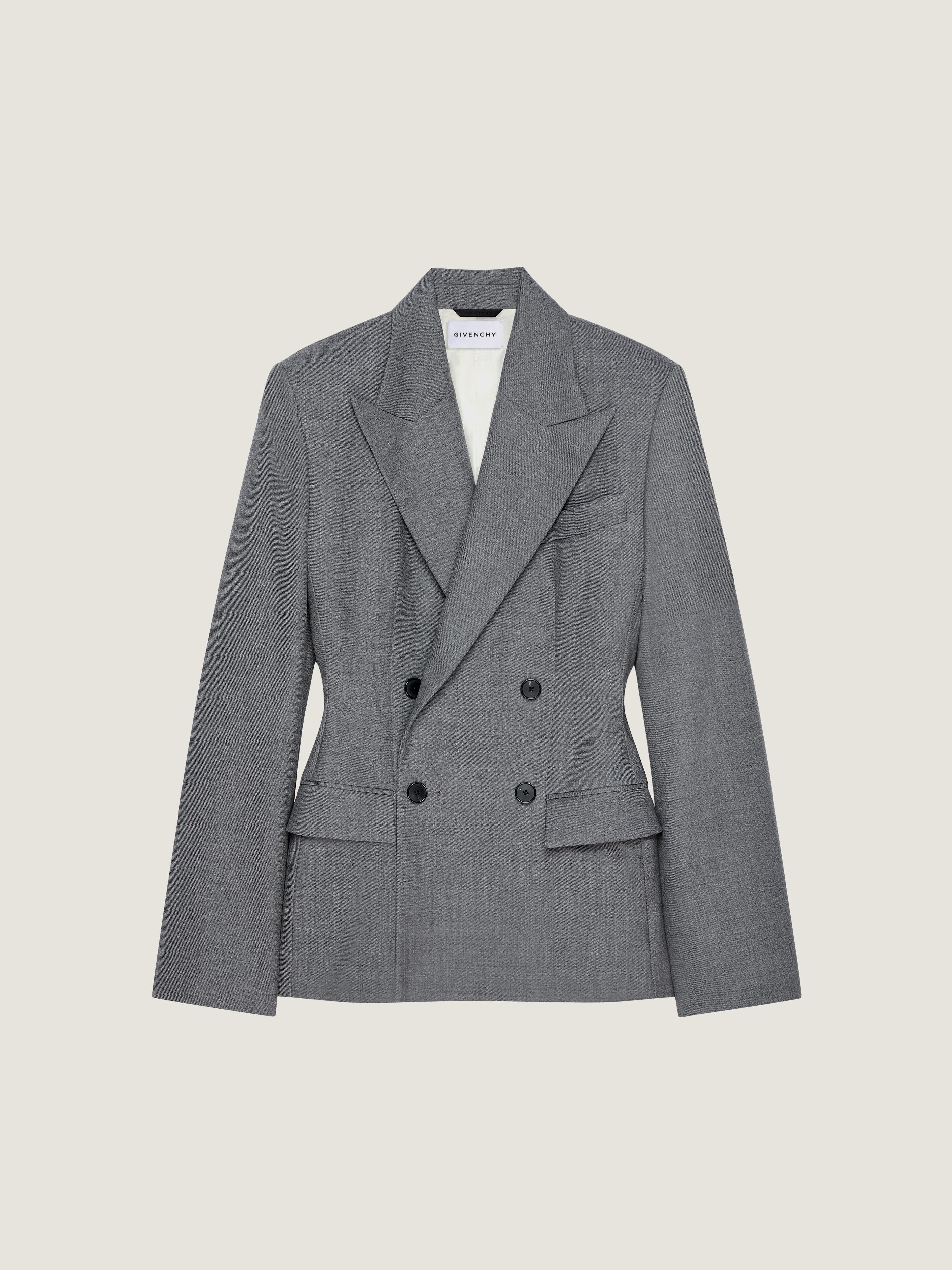 Double breasted jacket in wool in - medium grey - BW30KW14FU-030