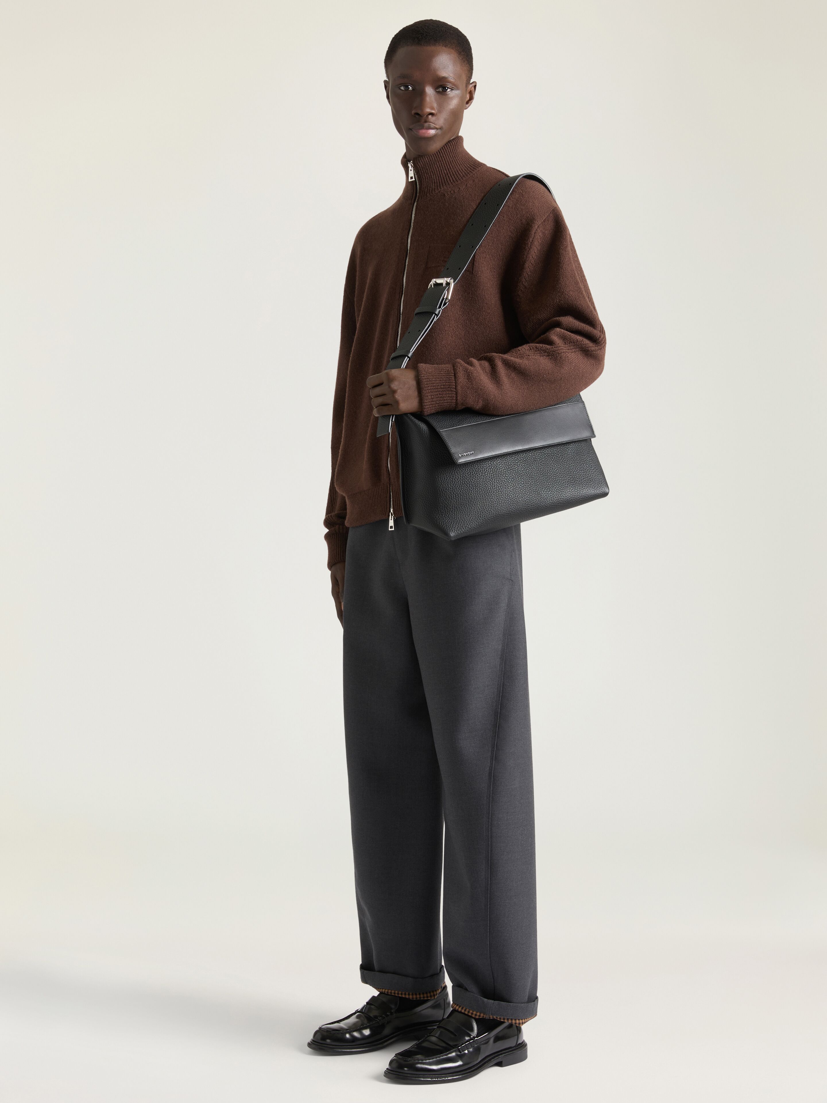 Fold bag in grained leather in - black - BK50FKB2GY-001 | Givenchy US