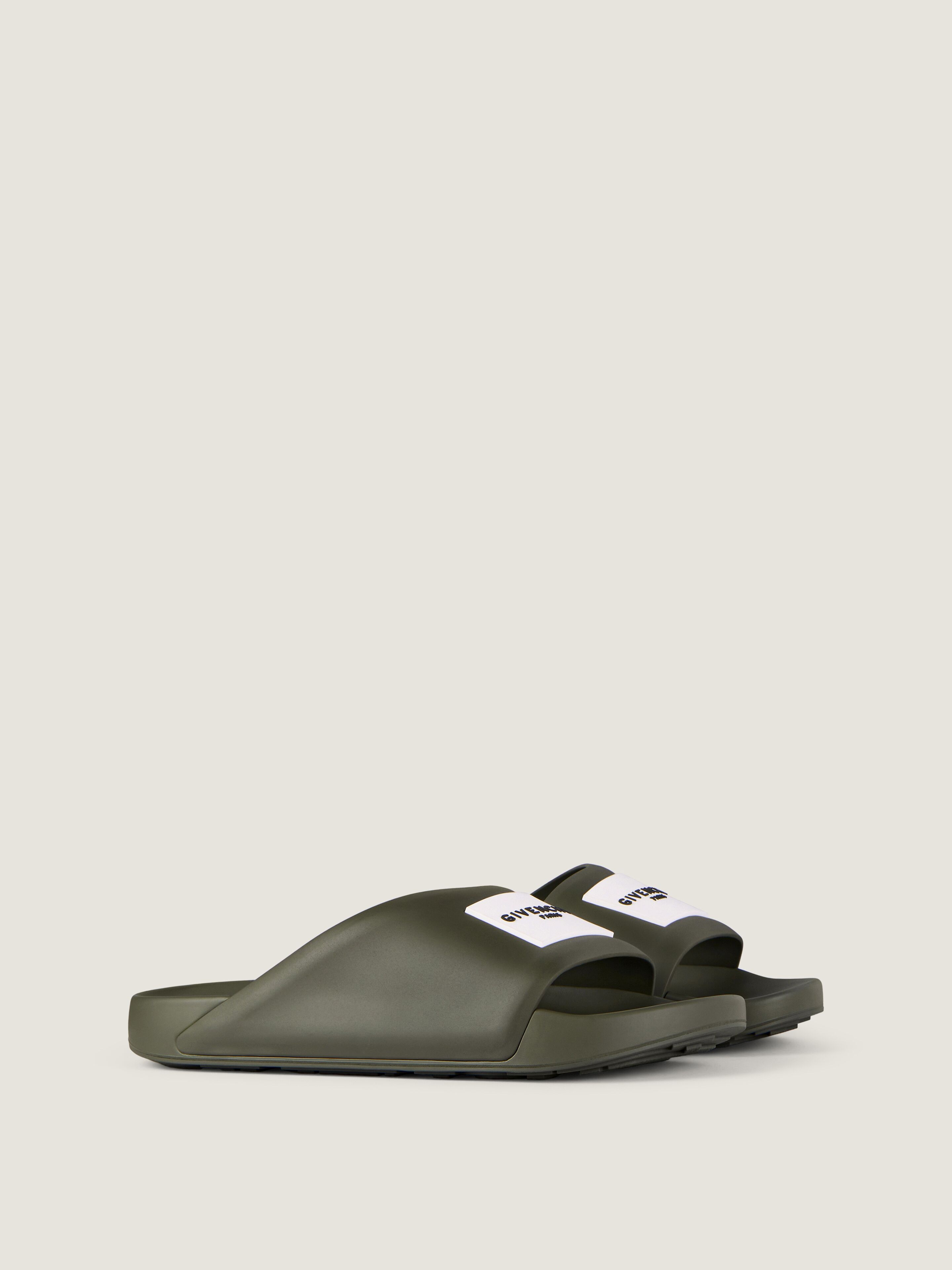 Label Slide mules in rubber in - khaki - BH302MH1XL-305 | Givenchy US