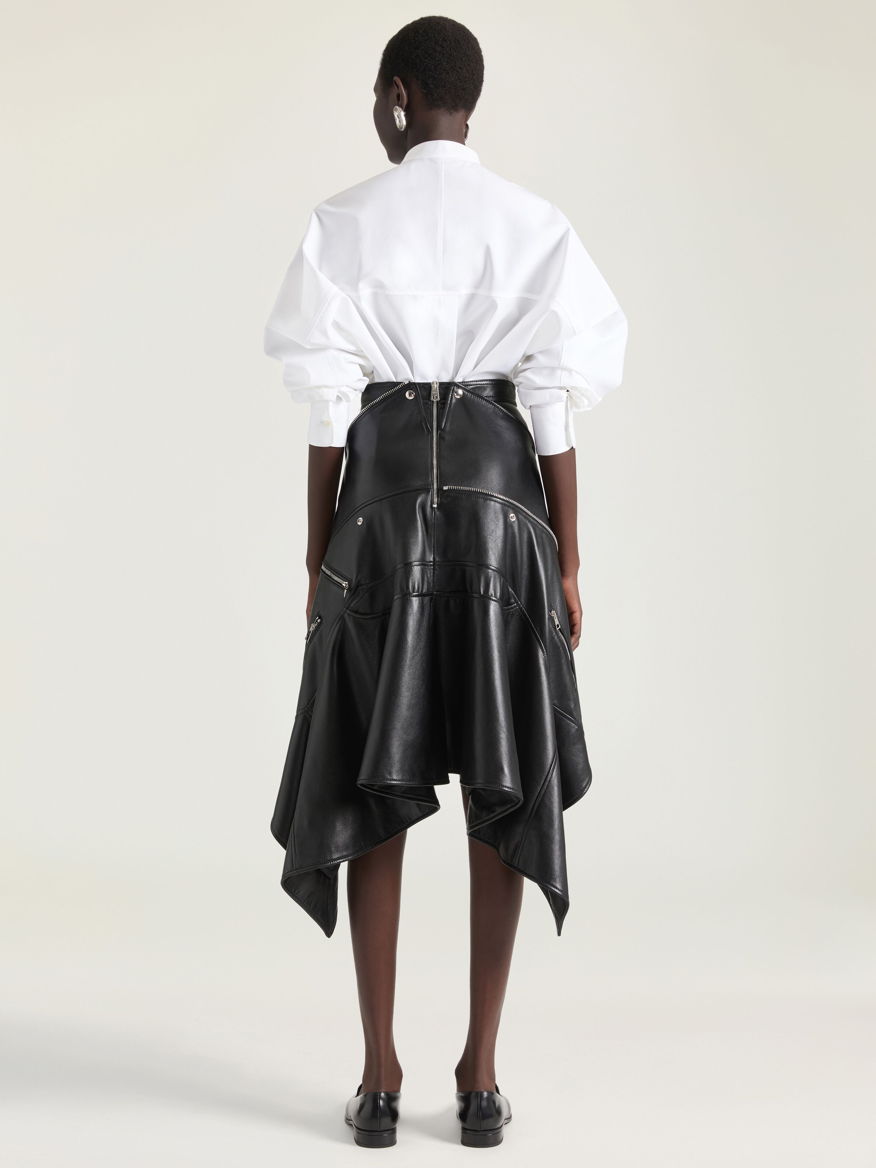 Cocoon slashed shirt in poplin - white in - white - BW61J81634-100