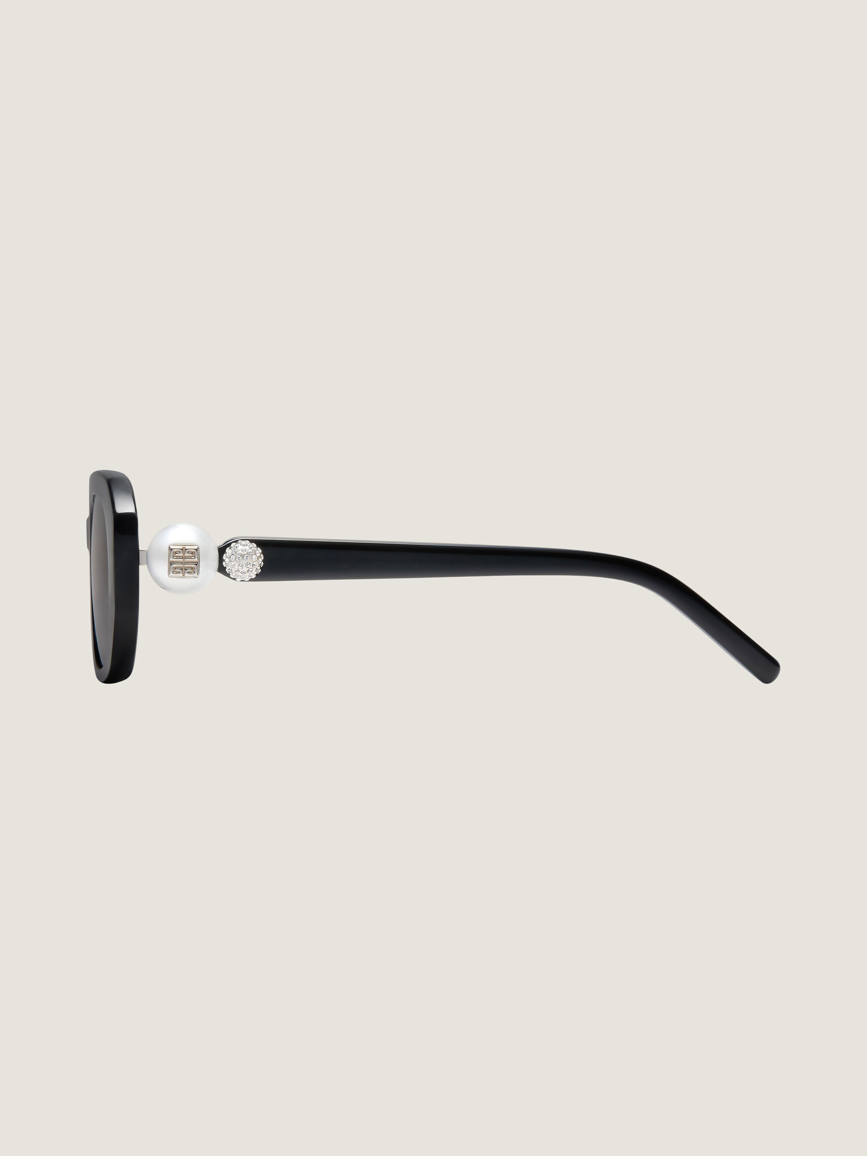4G Pearl sunglasses in acetate with crystals in - black