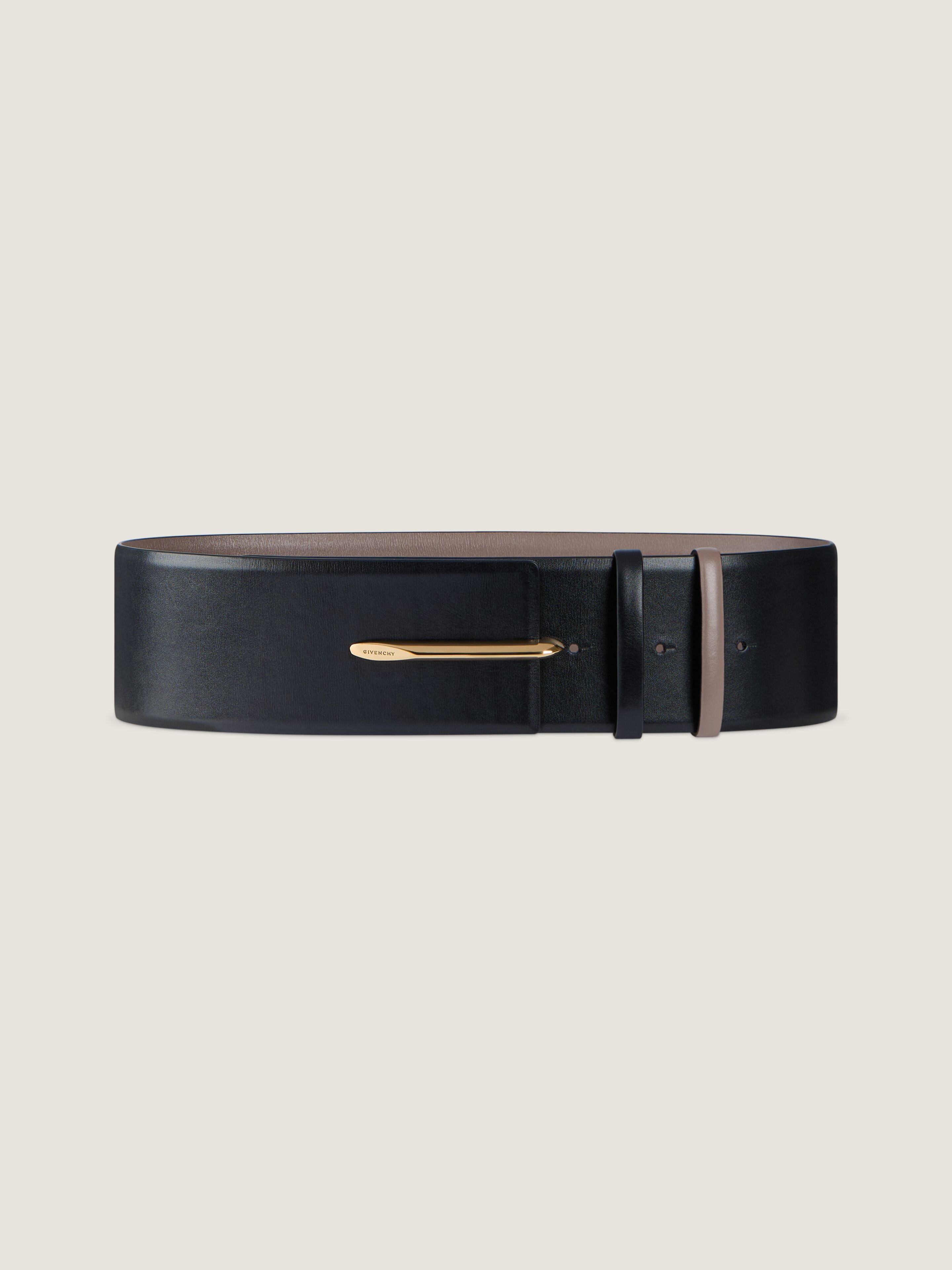 Pinch reversible belt in leather in - black/white - BB409UB2CN-004