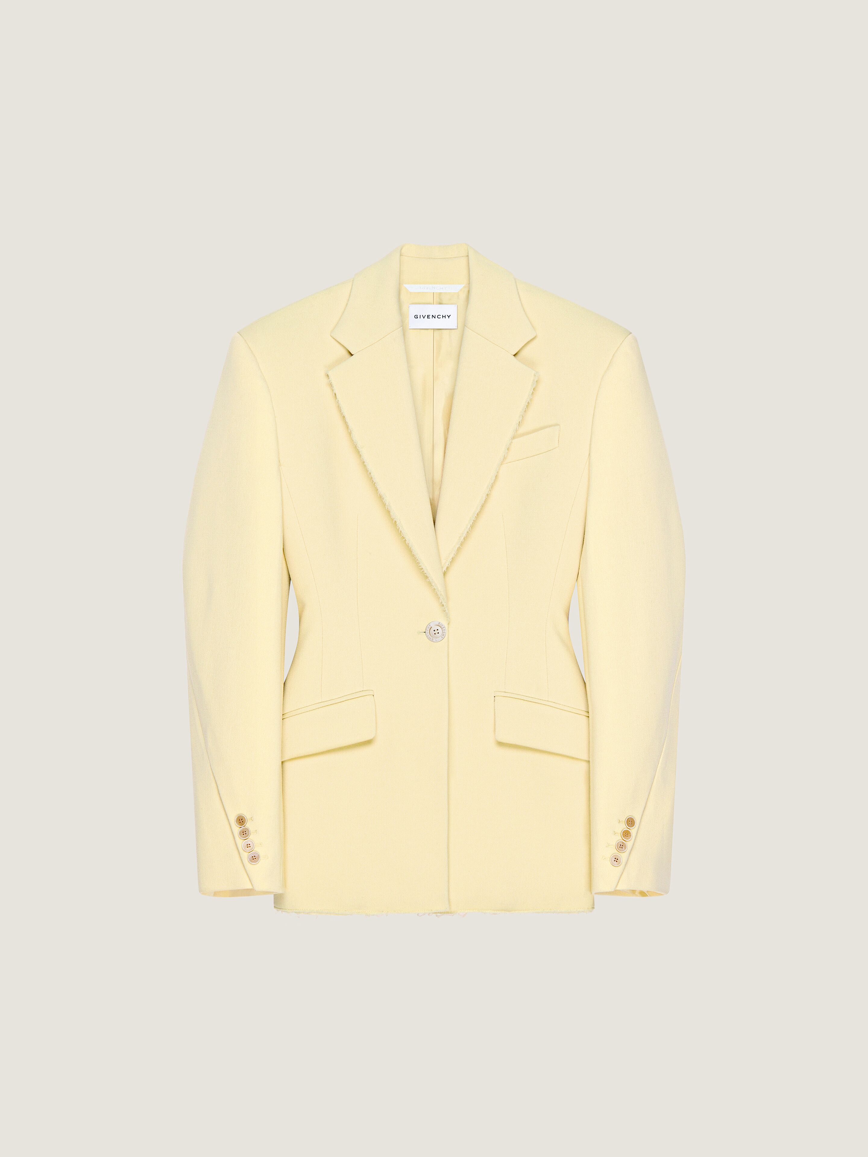 Givenchy Single-breasted Cocoon Jacket In Wool In Yellow