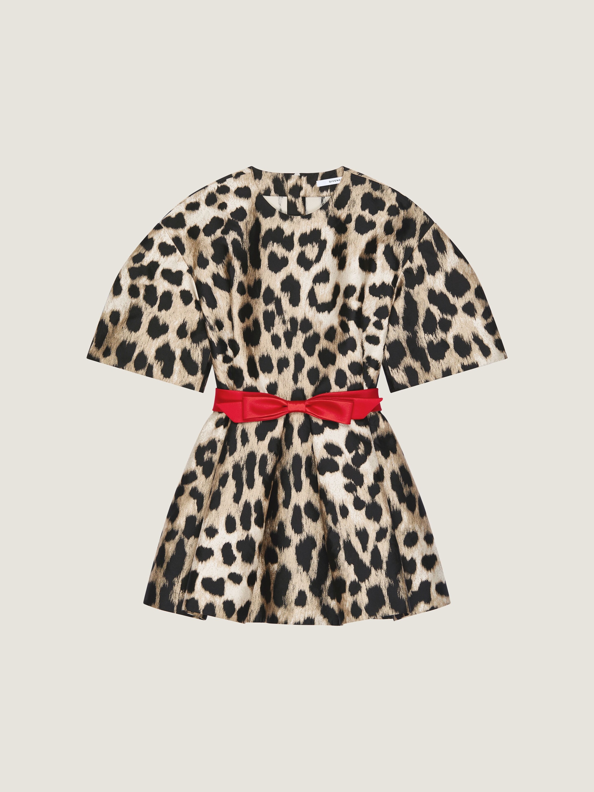 Cocoon mini dress in leopard jacquard