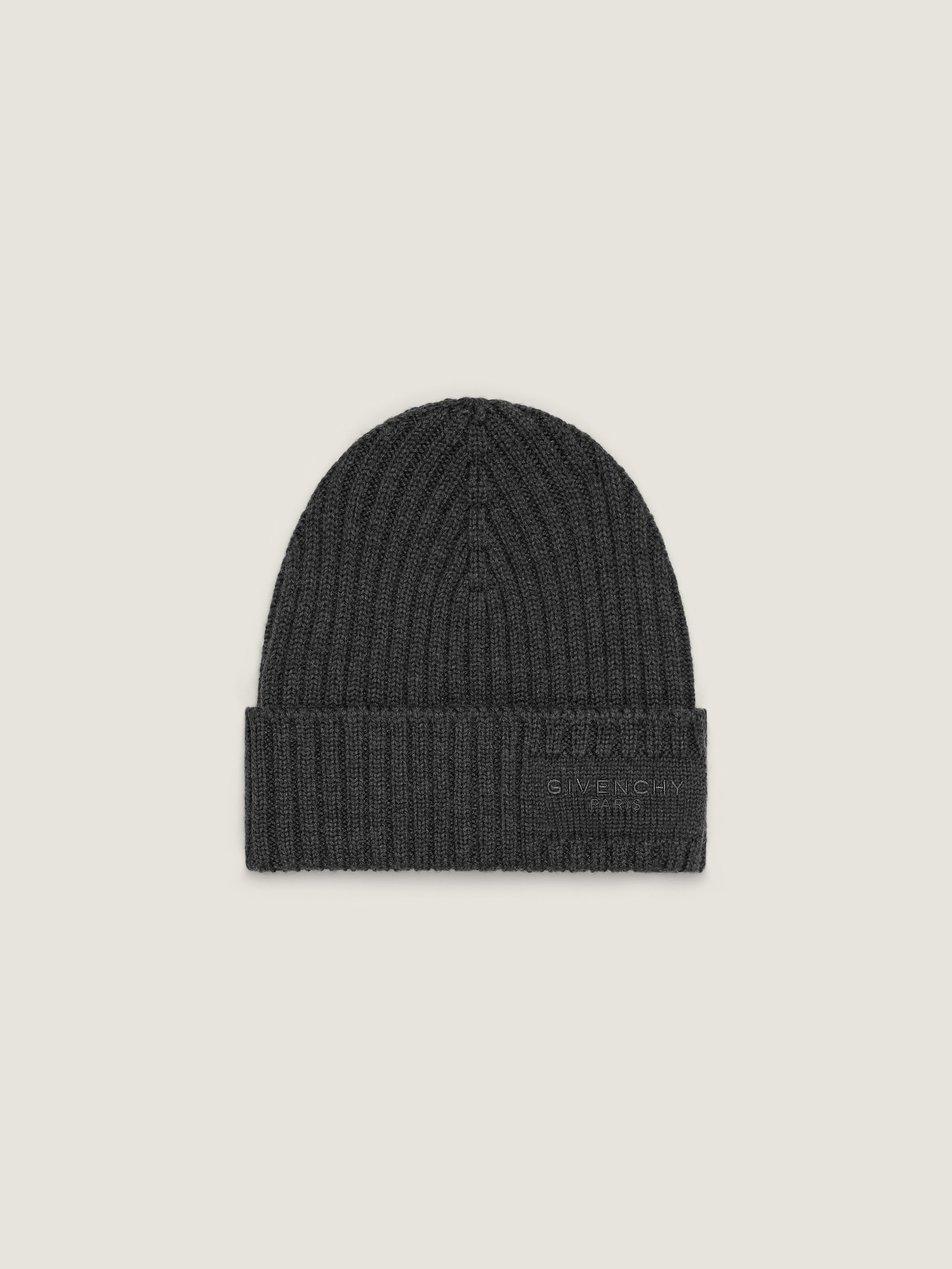 Givenchy Paris beanie in wool in - grey mix - BPZ0C4P0P6-067 