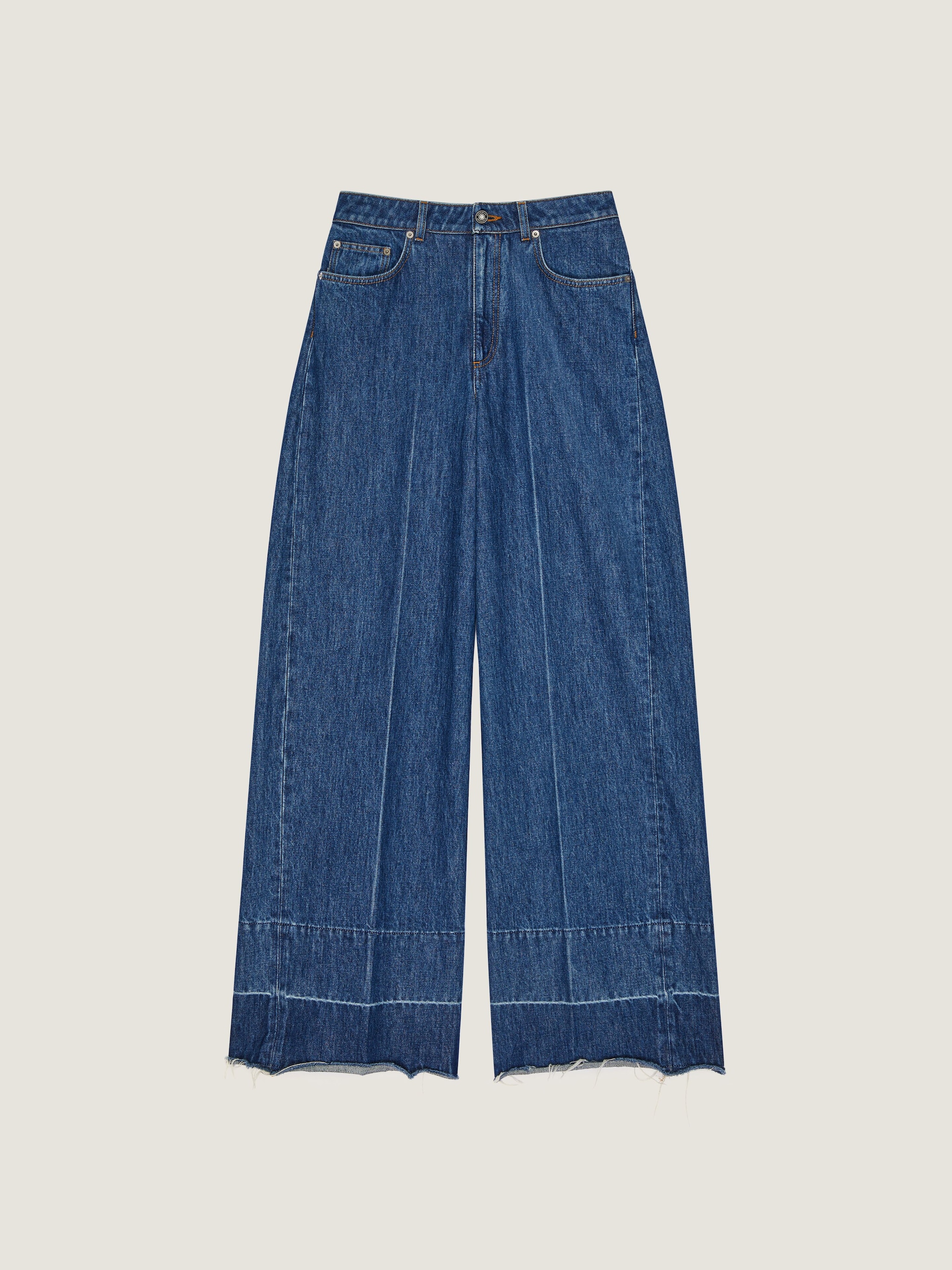 Medium blue wide leg jeans