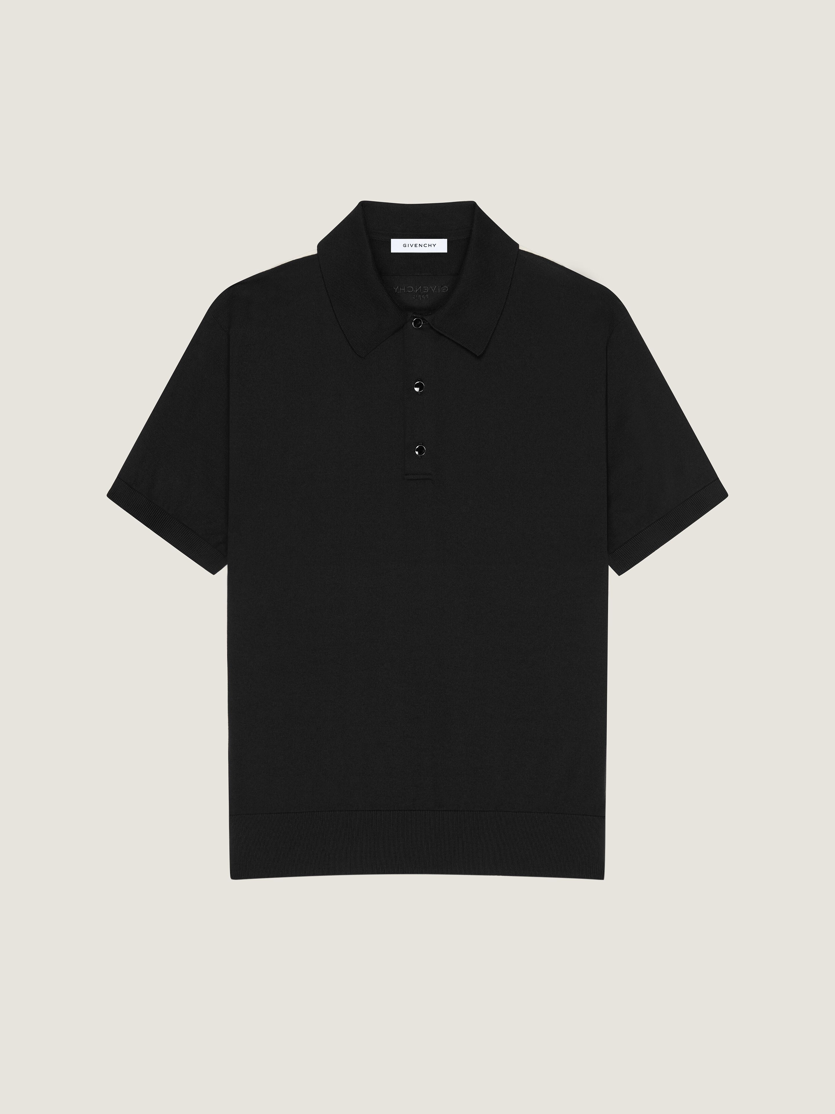Givenchy Polo In Cotton With Gros Grain Details In Black