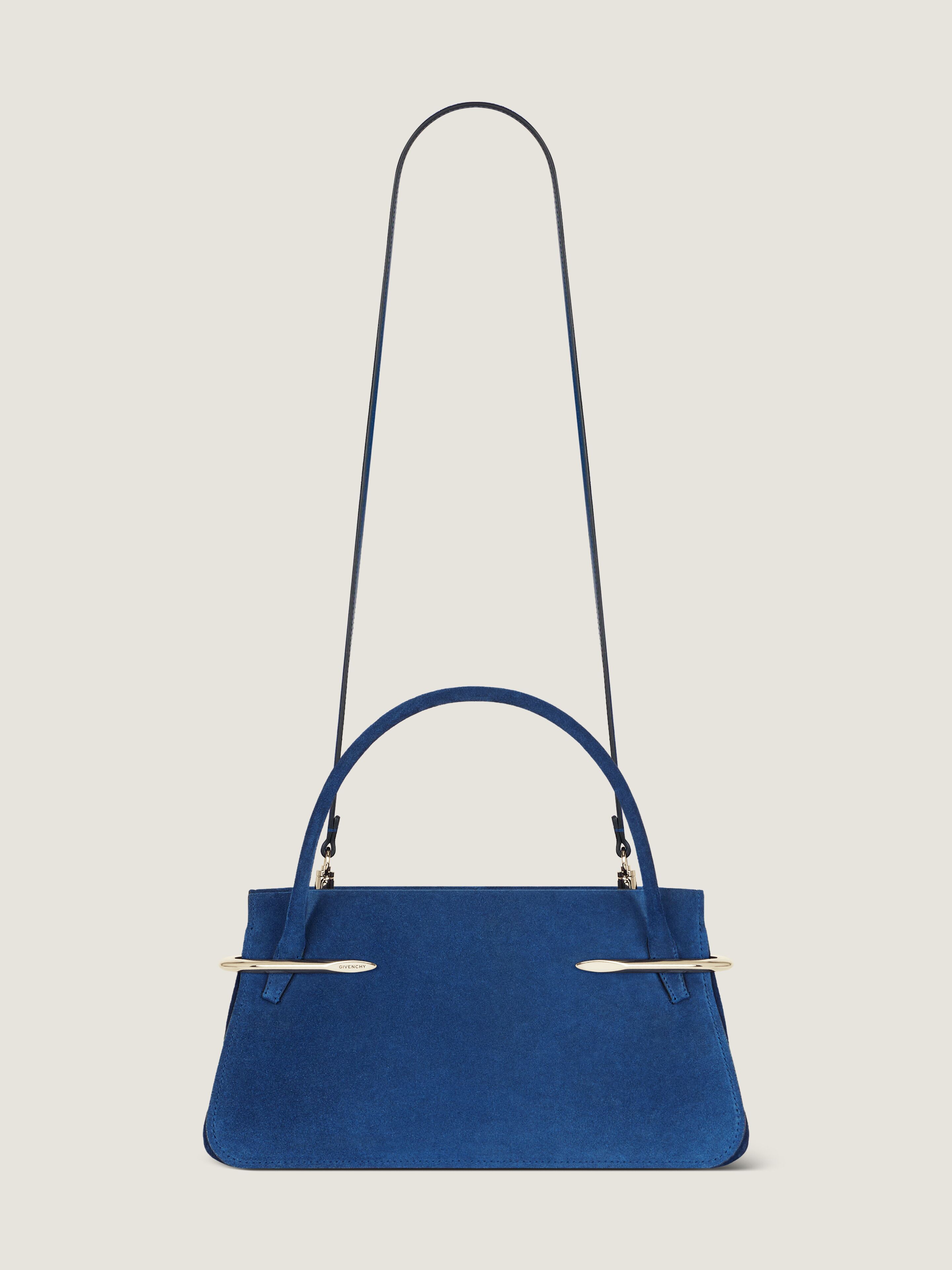 Medium Pinch bag in suede leather in - saphir blue - BB5158B2L7