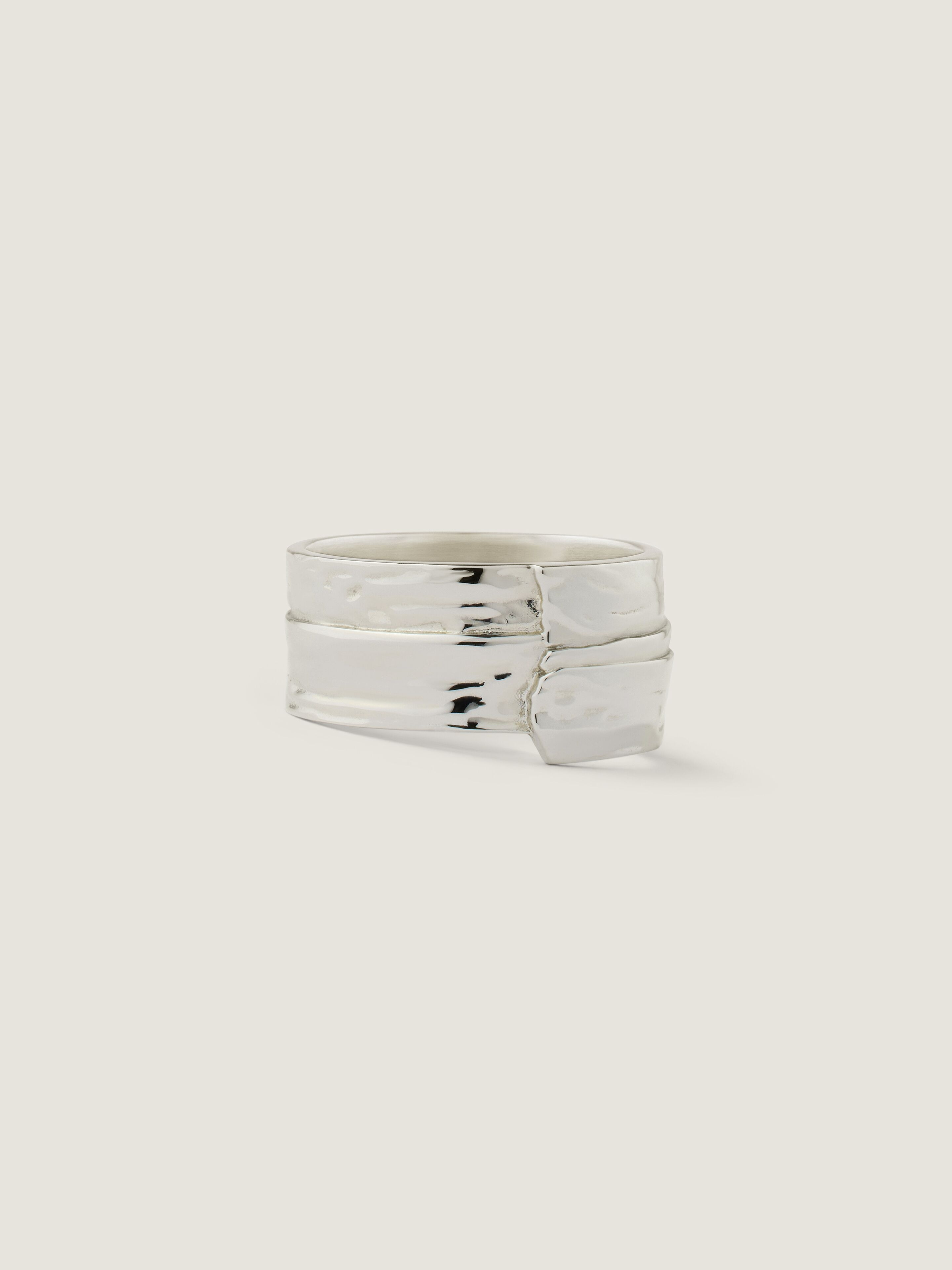 GIVENCHY Tape ring in metal and enamel in - antic silvery | Givenchy