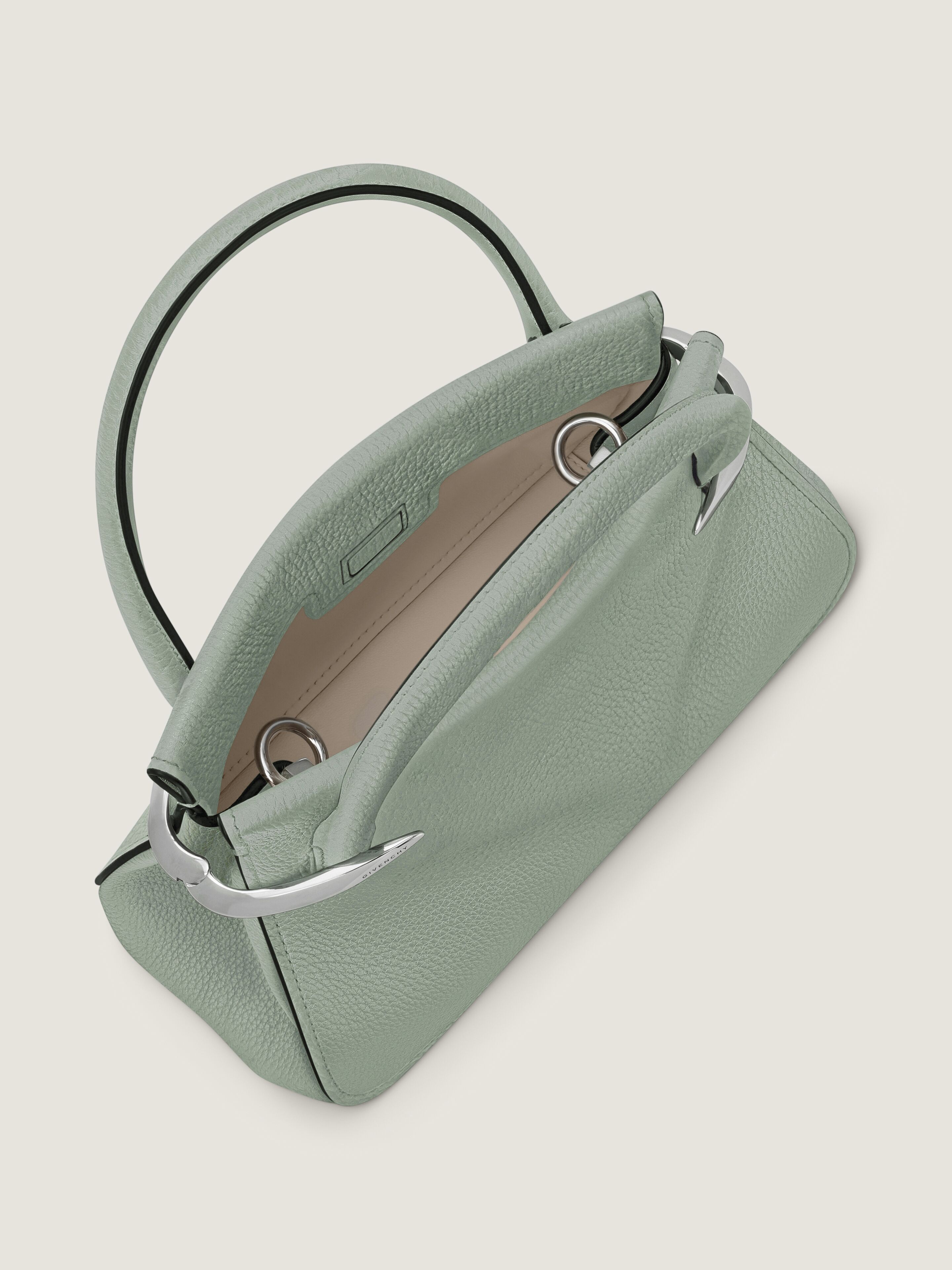 Mini Pinch bag in leather in - greyish green - BB515JB2DF-325