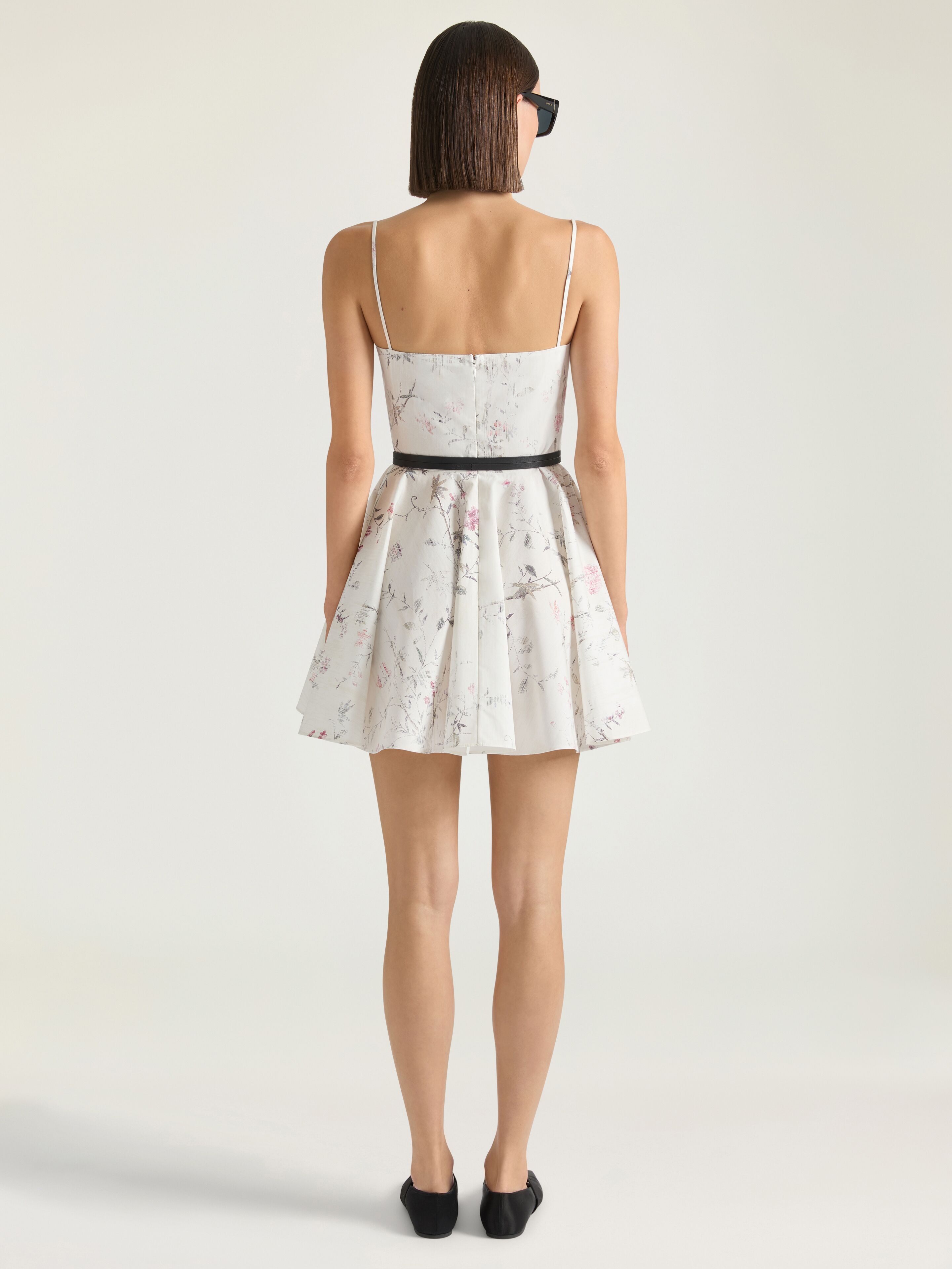 Sliced mini dress in poplin with floral print | Givenchy CA | Givenchy