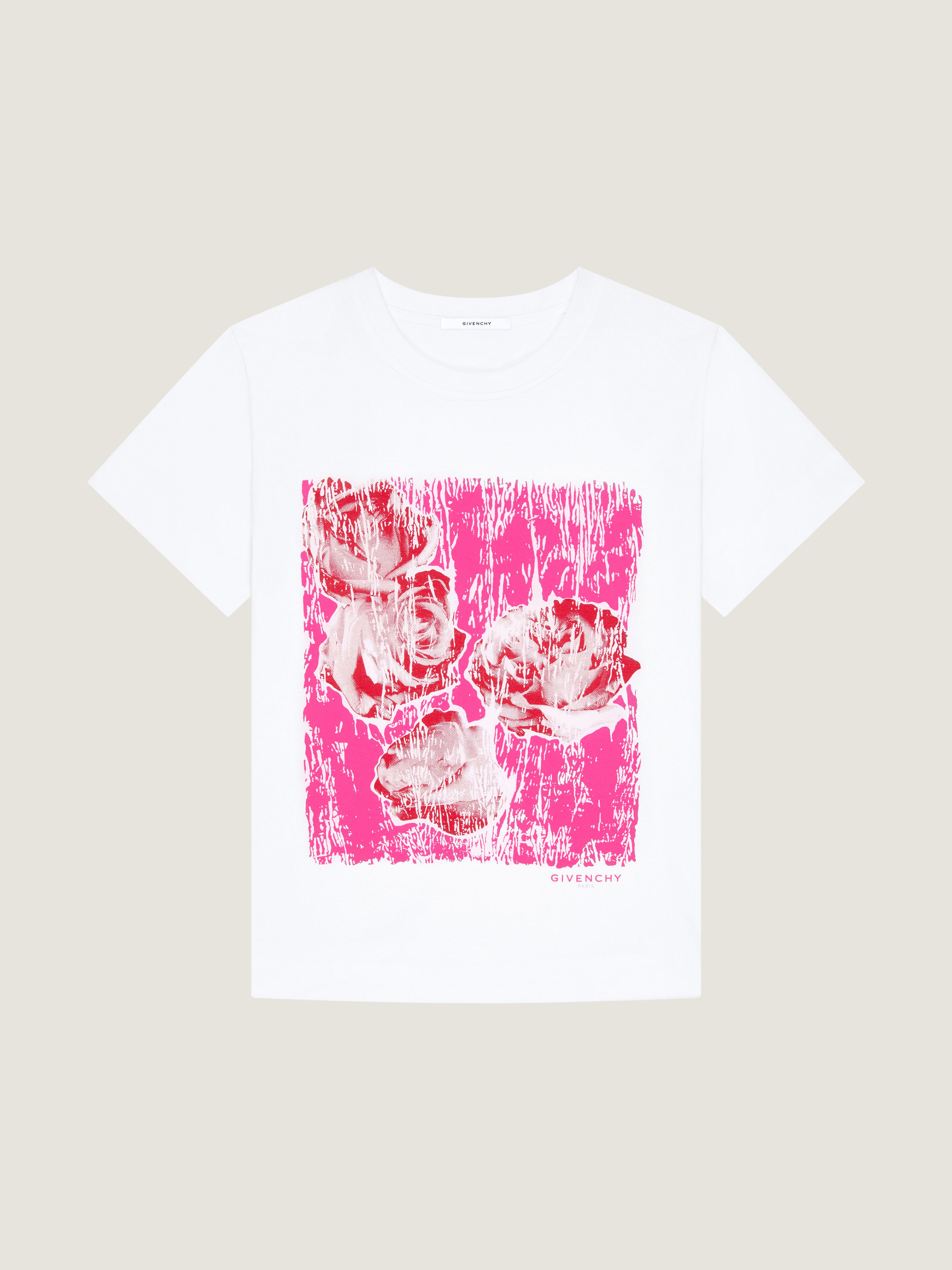 Givenchy T-shirt In Cotton With Flowers Print In Multi