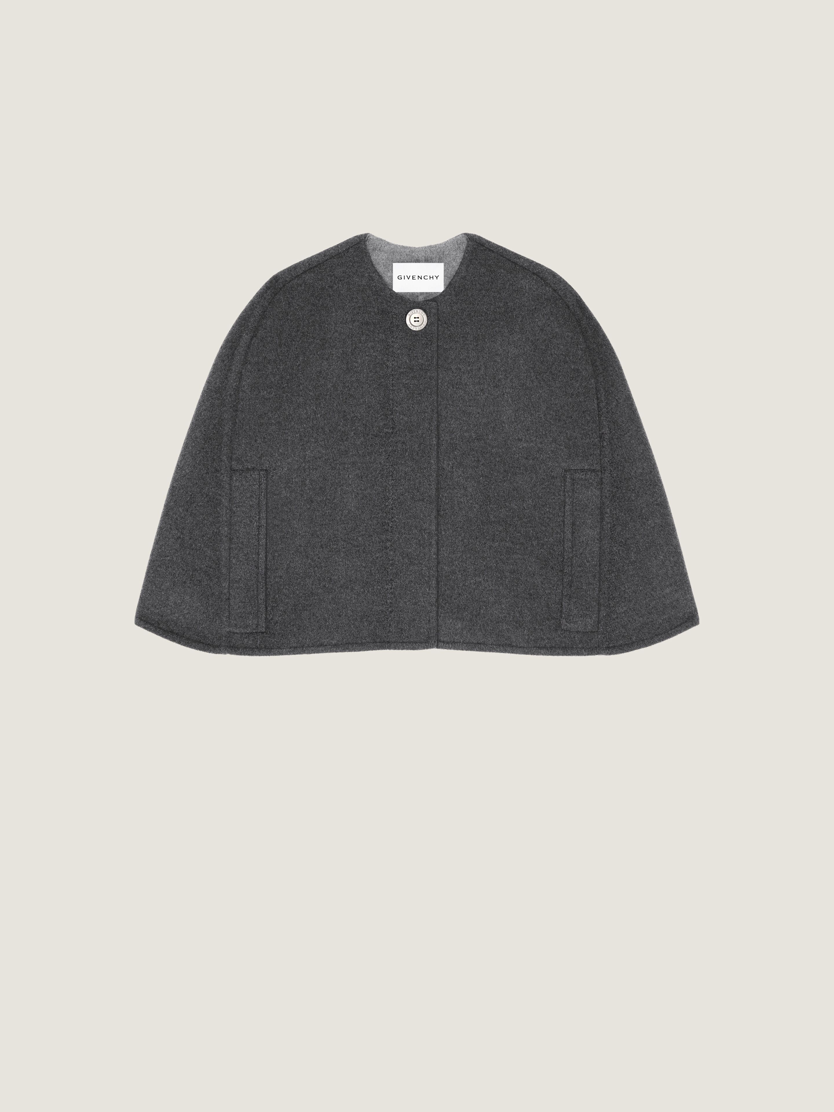 Givenchy Cropped Cape In Wool And Cashmere In Black