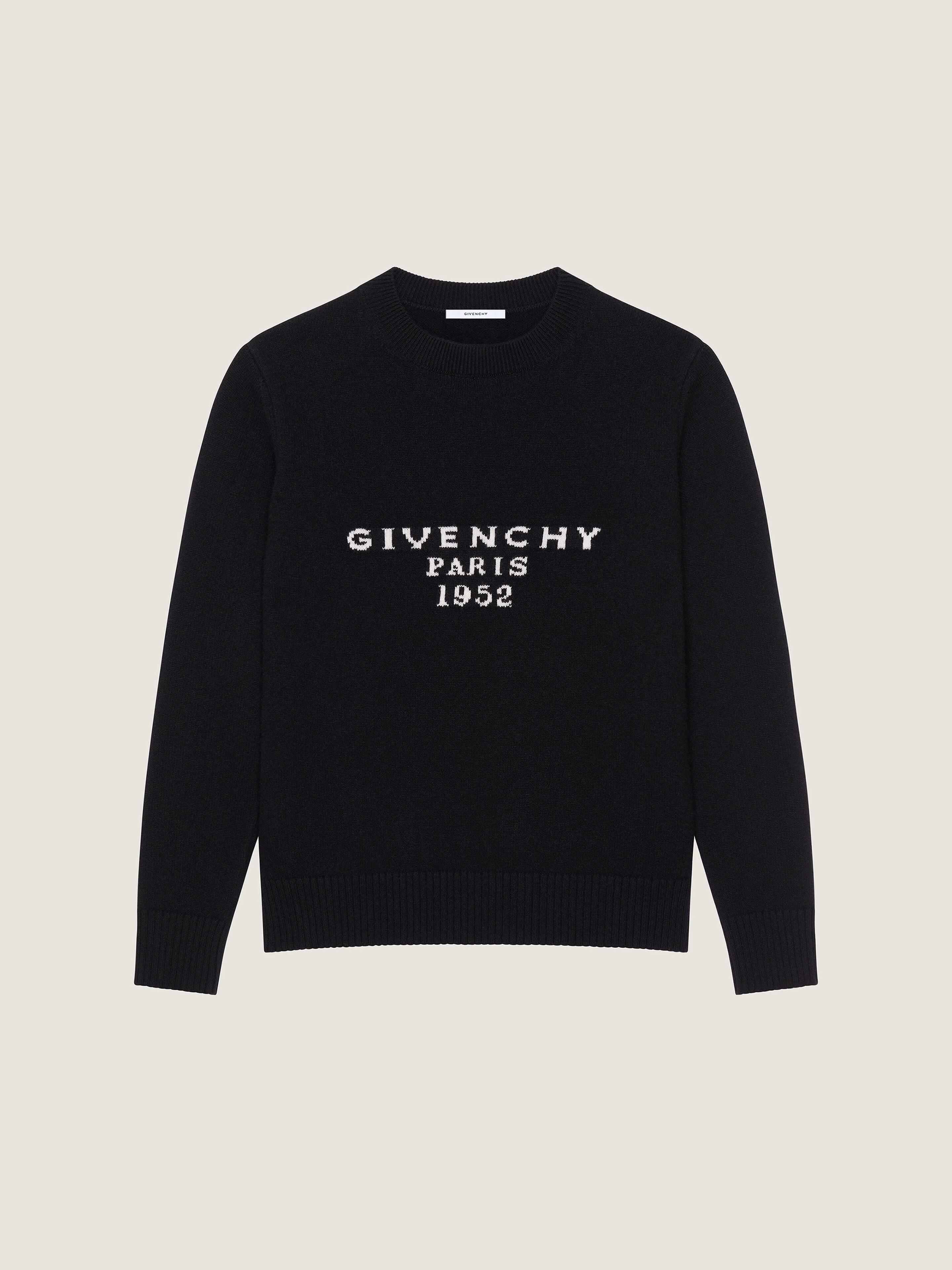 Sweater in wool cashmere with GIVENCHY signature in - black