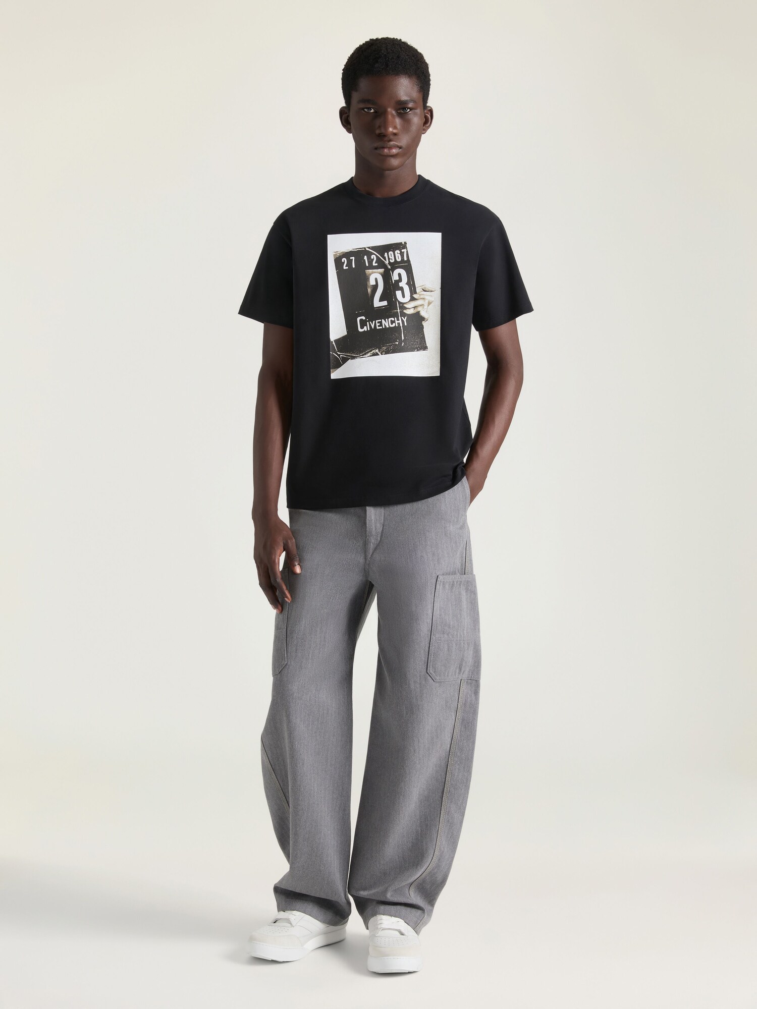T-shirt in cotton with Clapperboard print in - black - BM71NK3YSL 
