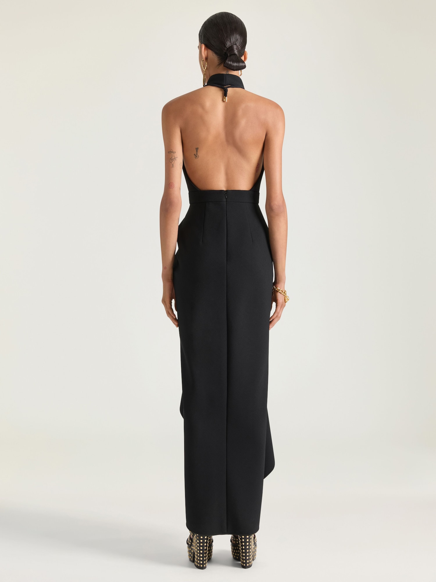 Givenchy - Draped Dress in Wool - Black - Women - Size: 38 Givenchy - Draped Dress in Wool - Black - Women - Size: 38