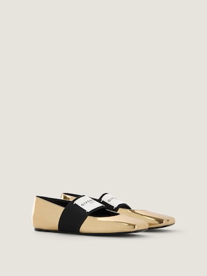 Ballerines Sliced Square en cuir effet miroir