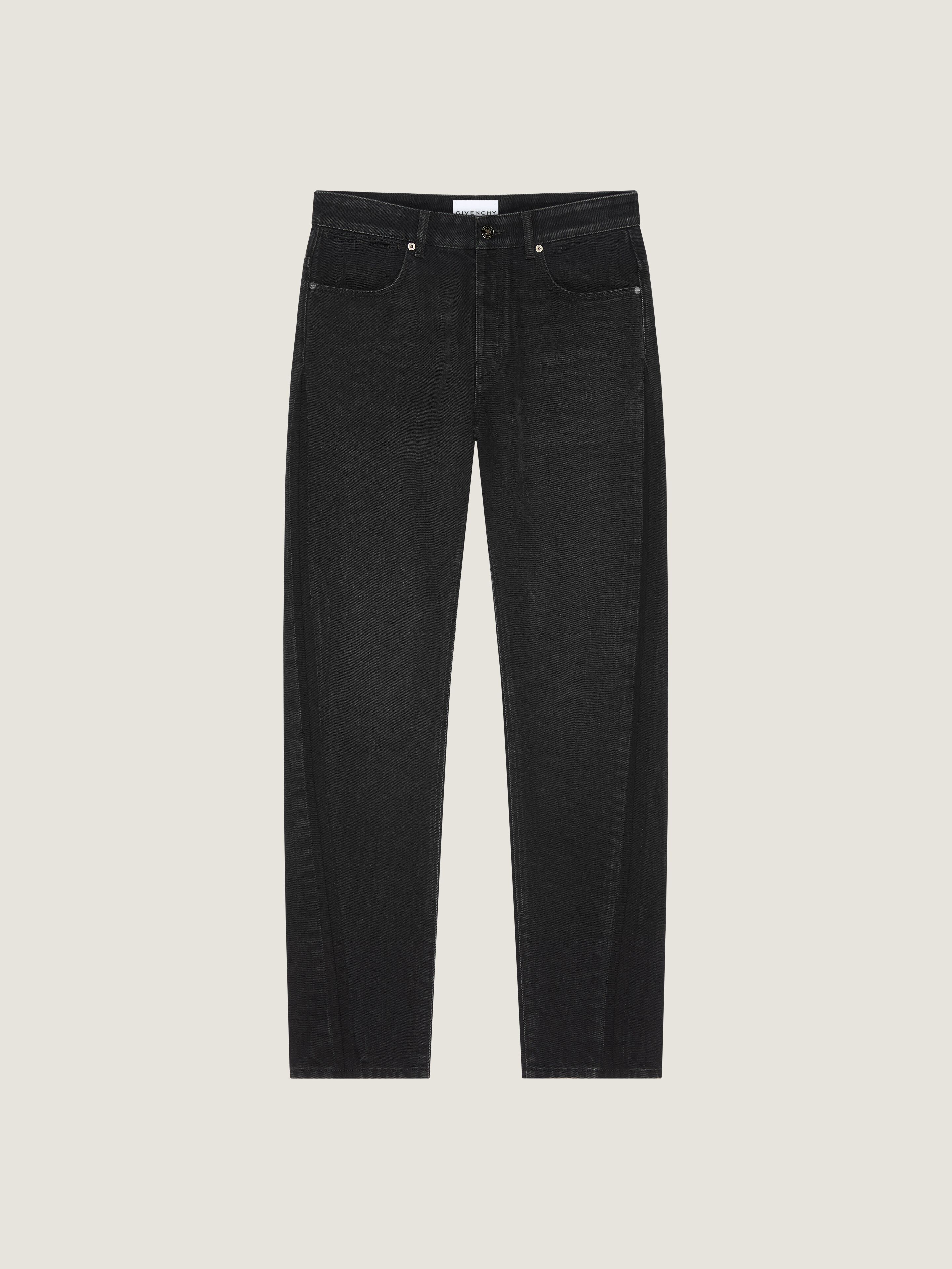 Givenchy Straight Fit Jeans With Crease Effect In Black