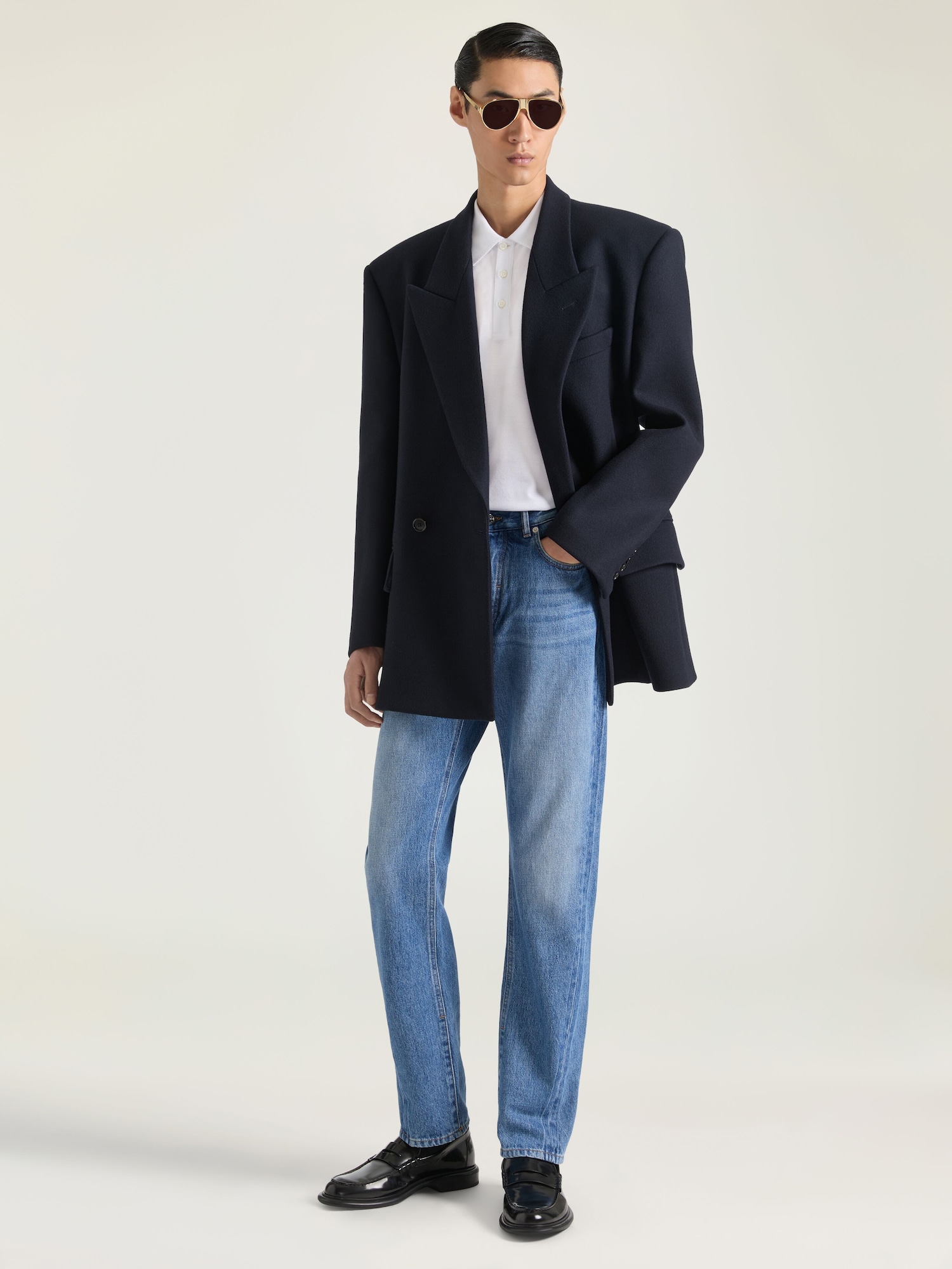 Couture Seam straight fit shadow washed jeans