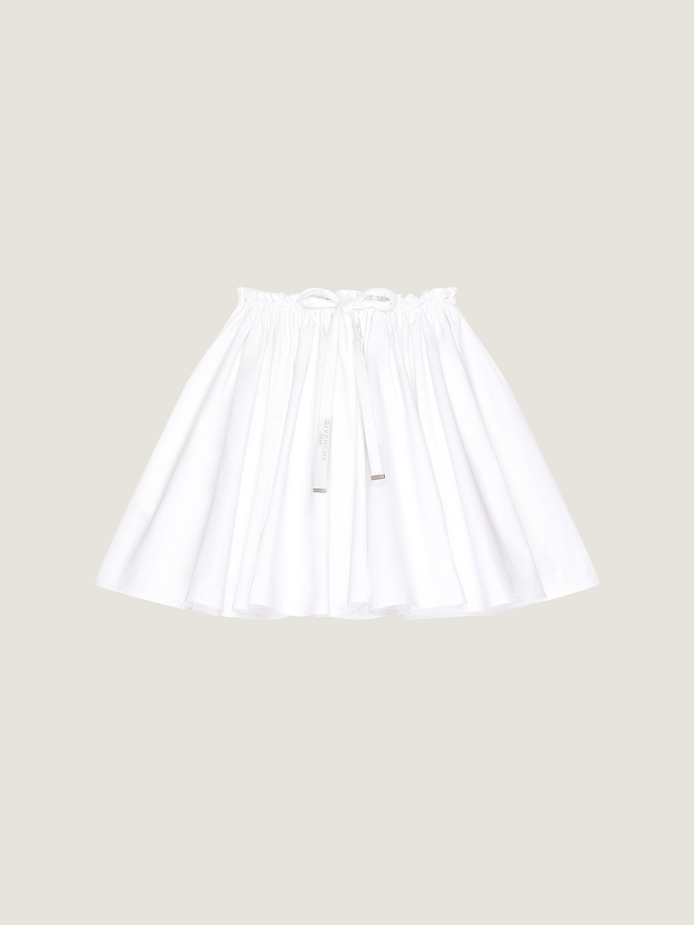 Givenchy Mini Pleated Skirt In Poplin In White
