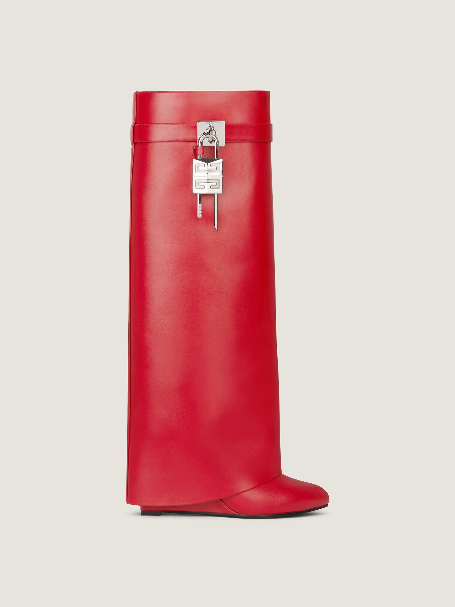 Shark Lock boots in leather in red red Givenchy US