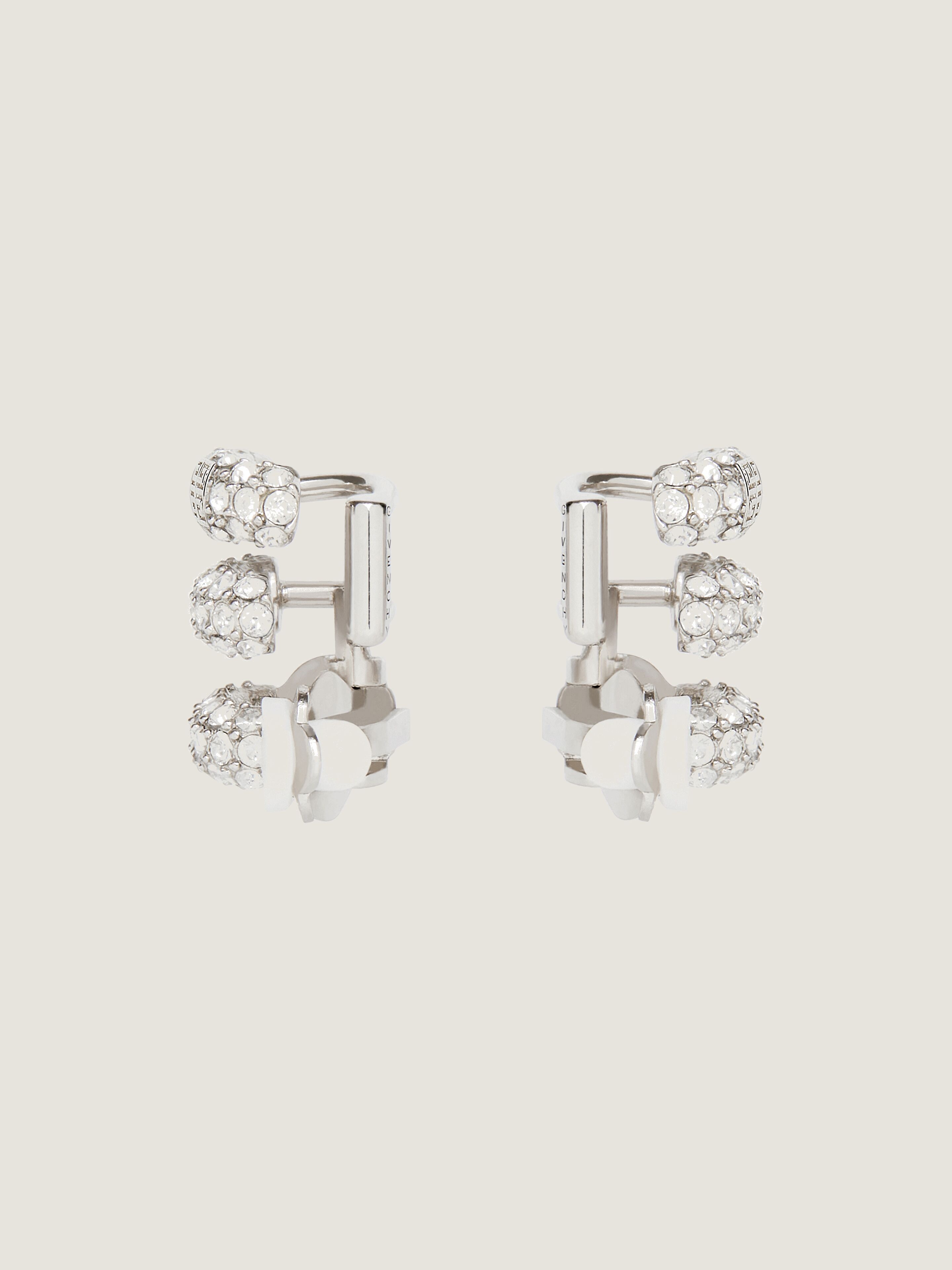 Stitch clip earrings in metal with crystals | Givenchy CA