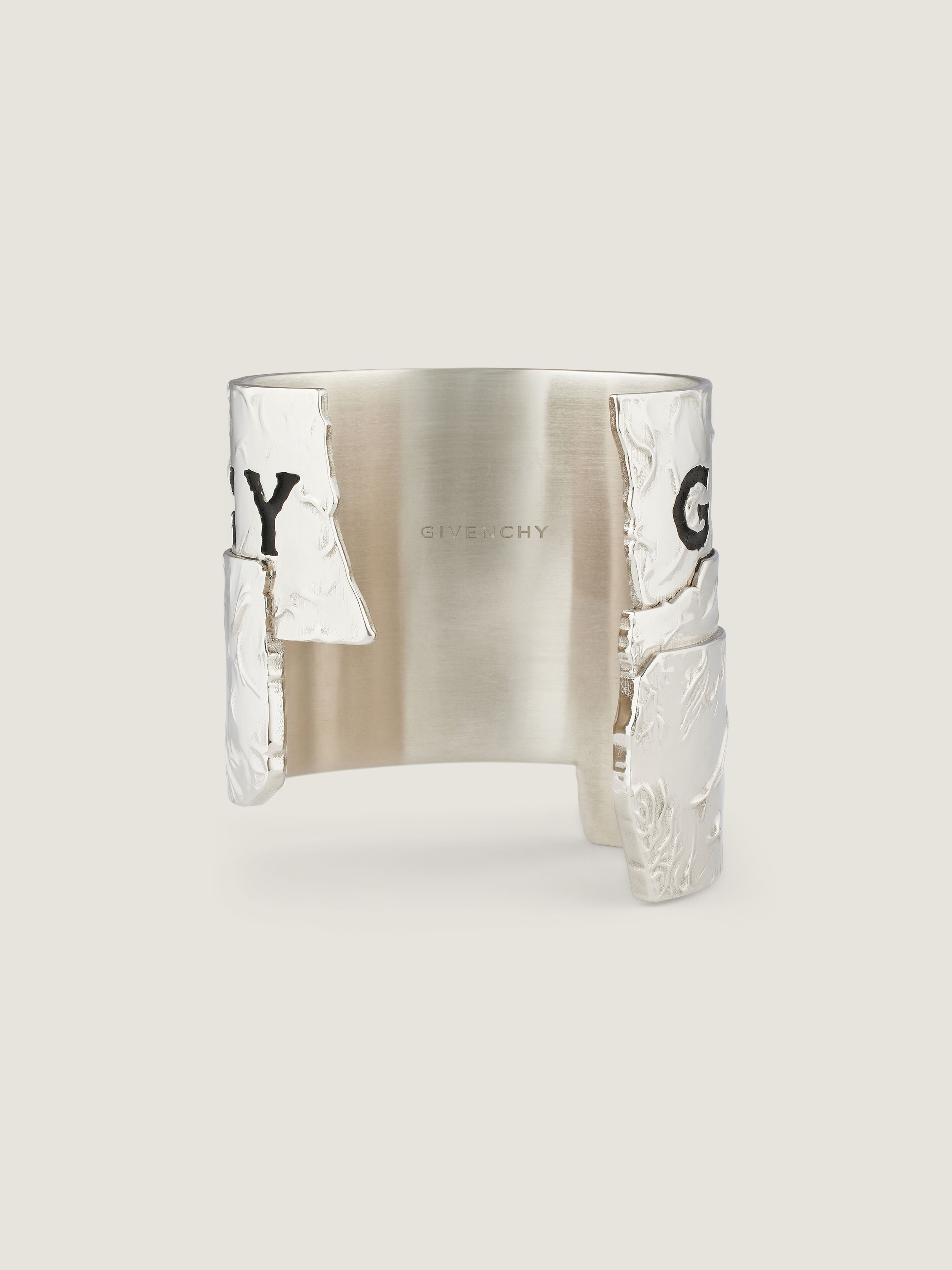 Givenchy Tape cuff in metal and enamel in - antic silvery